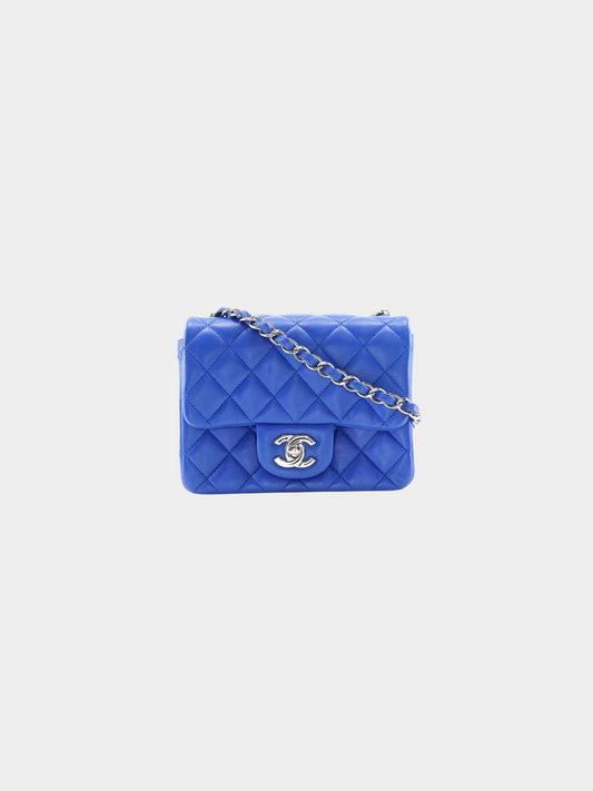 Chanel 2016 Blue Matelasse Turnlock Chain Shoulder Bag