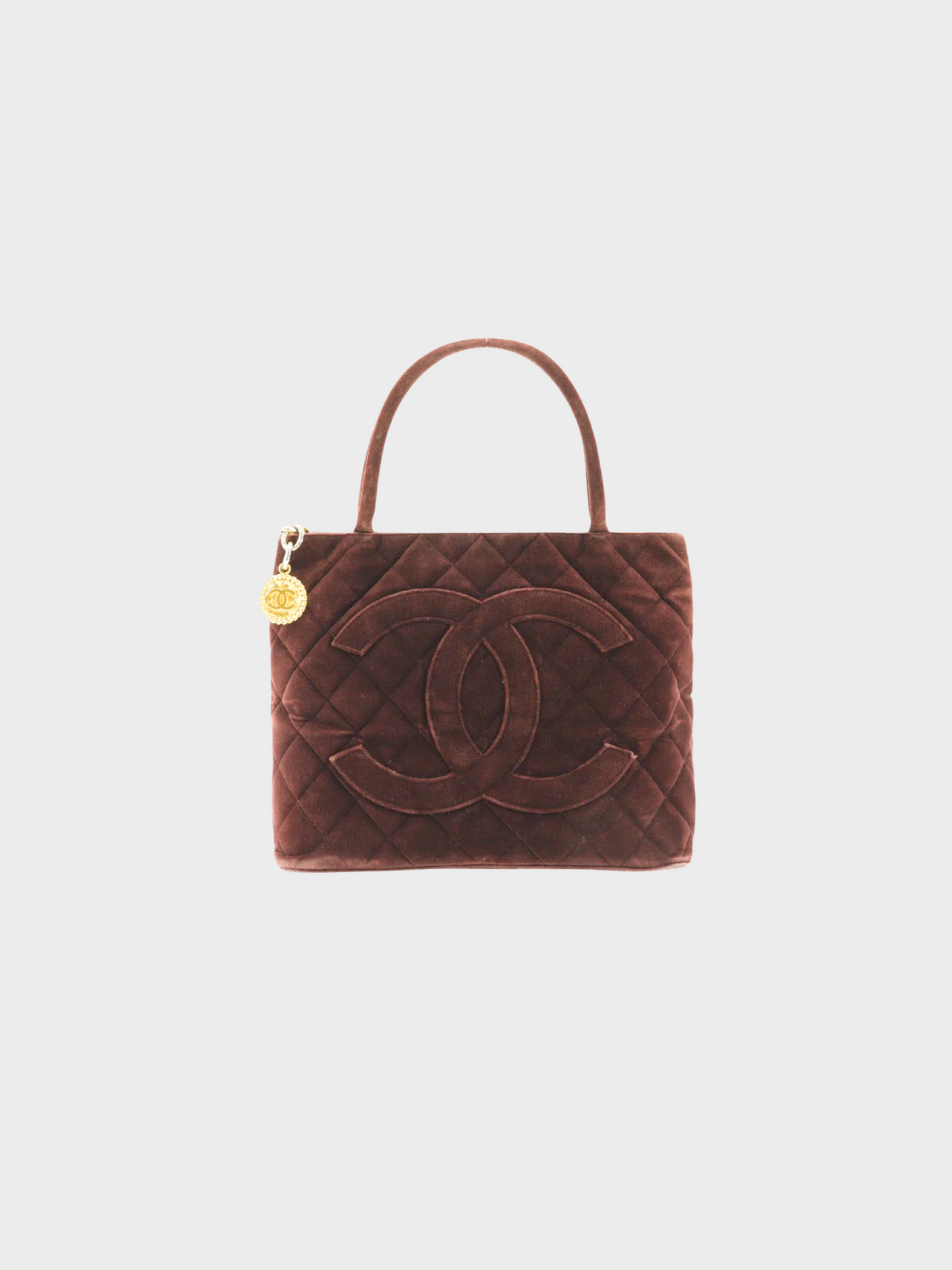 Chanel 1990s Brown Velvet Tote Bag