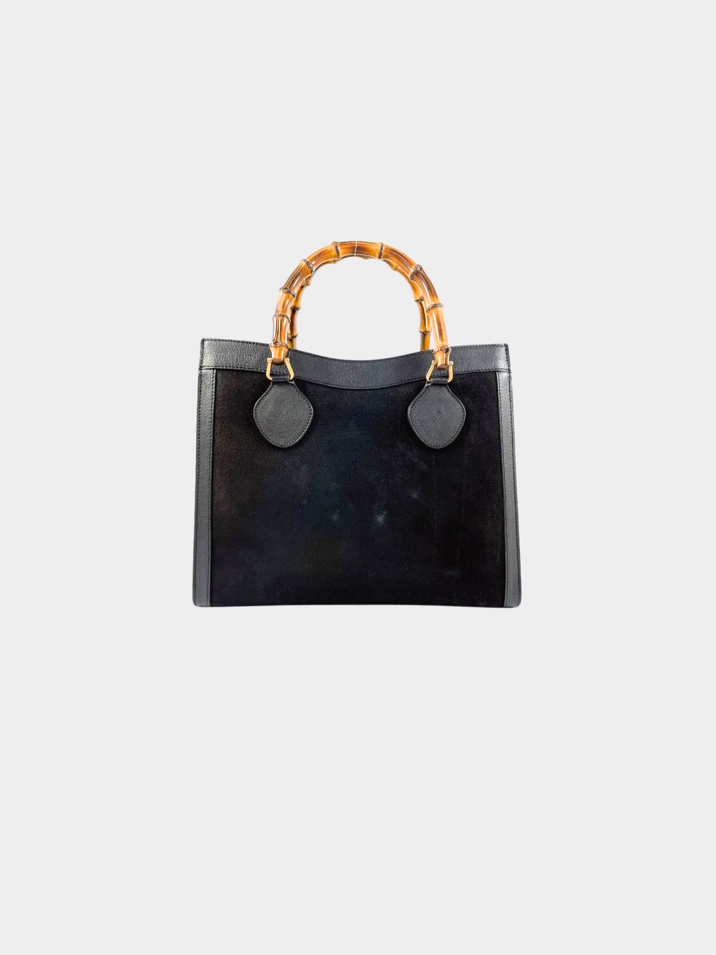 Gucci 2010s Black Bamboo Suede Handbag