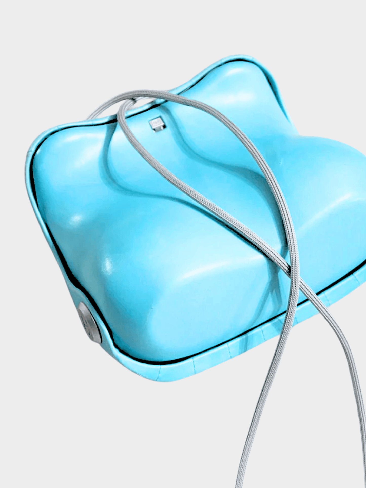 Chanel 1999 Rare Bum Aqua Blue Leather Shoulder Bag