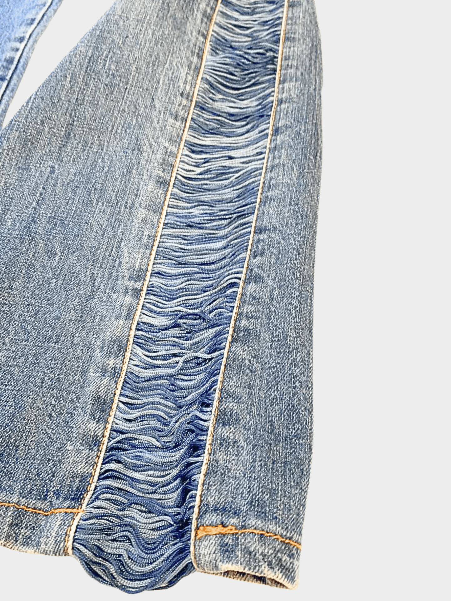 Jean Paul Gaultier 2000s Blue Denim Fringe Jeans