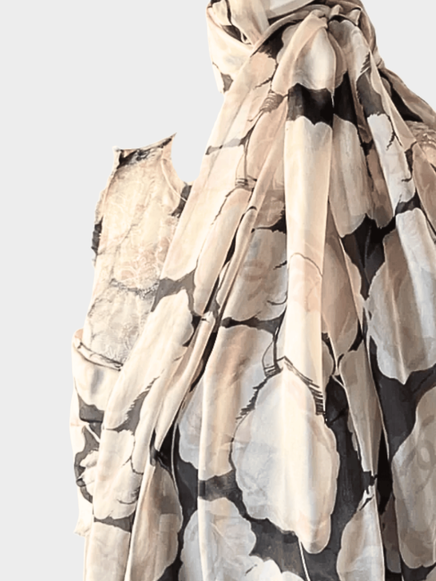 Chanel SS 2004 Runway Floral Silk Magnolia Silk Gown
