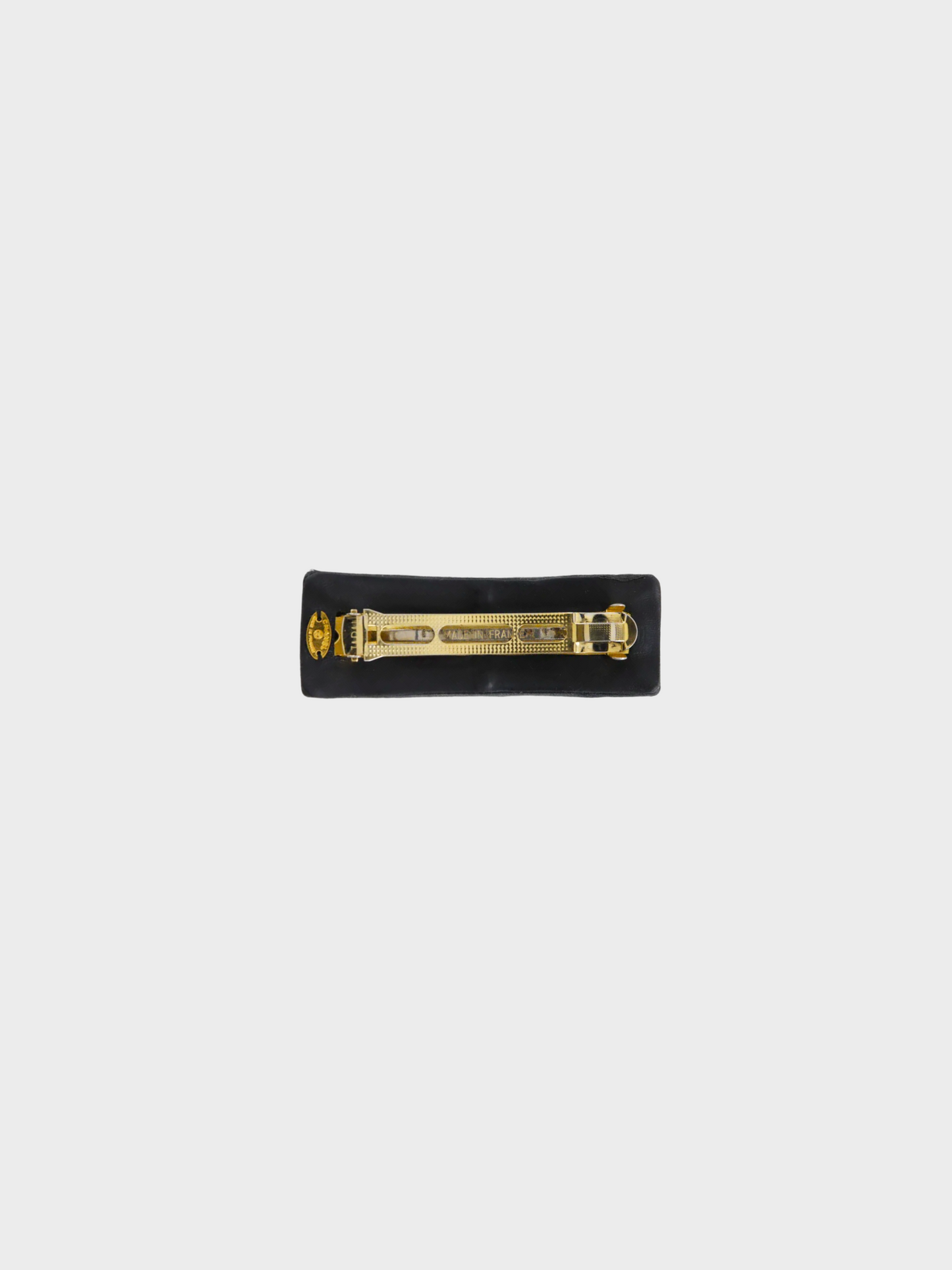 Chanel 1990s Coco Mark Black Suede Barrette