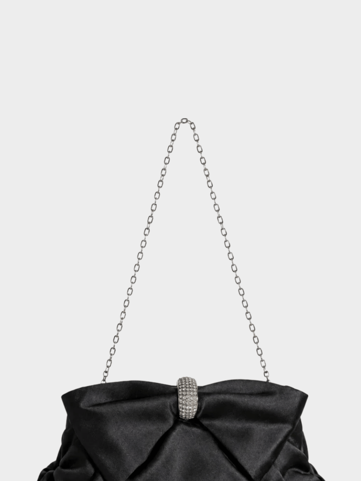 Valentino 2000s Black Satin Bow Clutch Bag