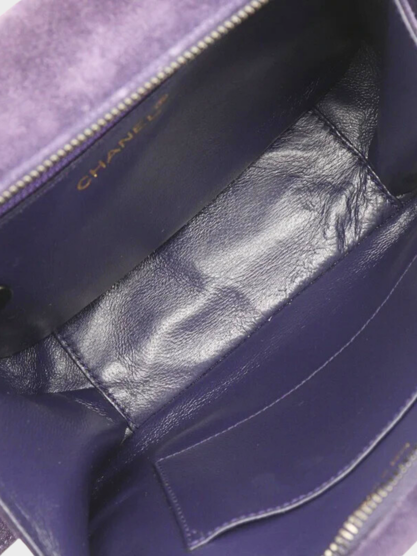 Chanel 1994 Purple Suede Coco Mark Top Handle Bag