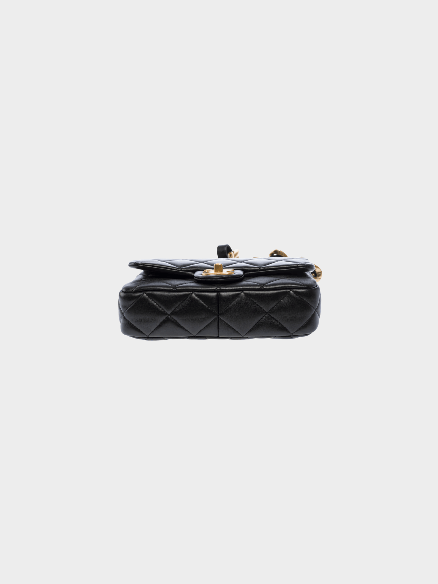 Chanel 2021 Black Lambskin Quilted Small Funky Town Flap Bag