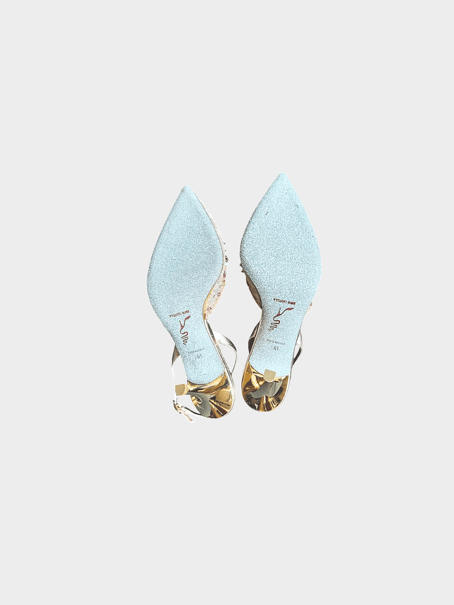 René Caovilla 2000s Multicoloured Beaded Slingback Heels