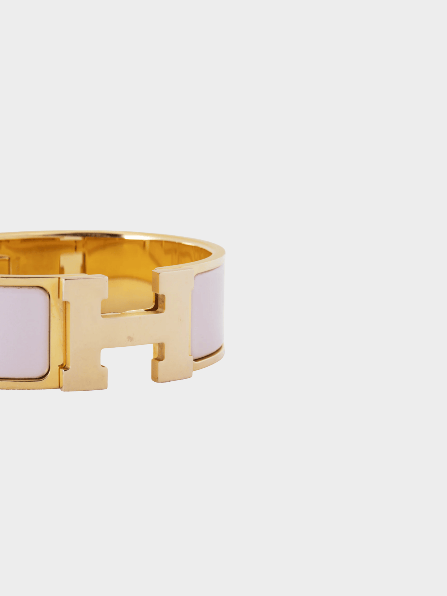 Hermes 2010s Clic H Rose Dragee Wide Enamel Bracelet