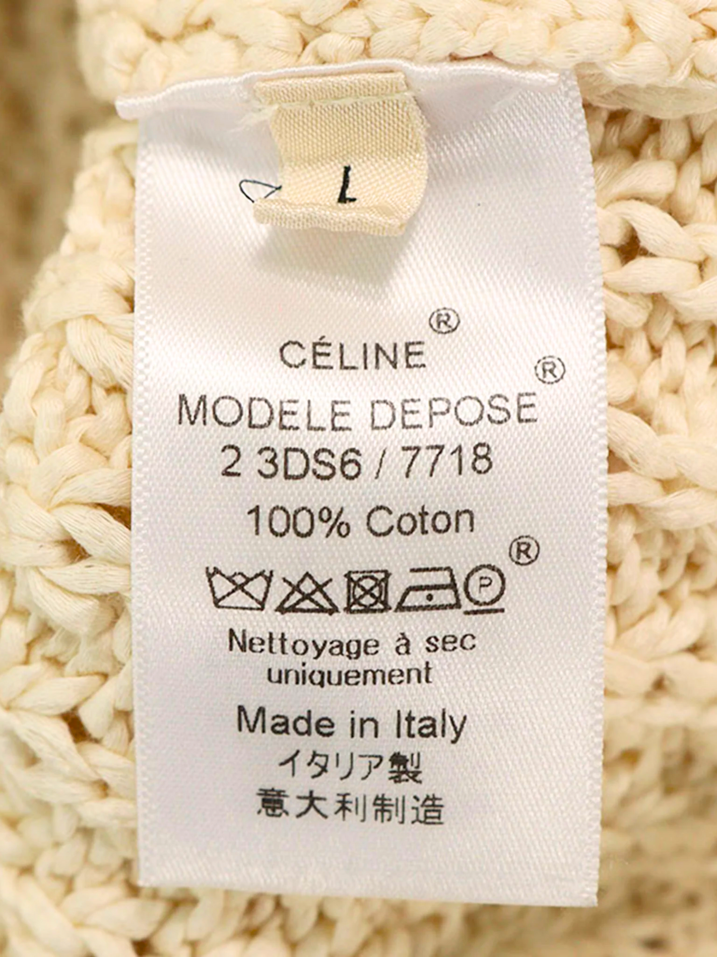 Celine by Phoebe Philo 2010s Beige Knit Sweater