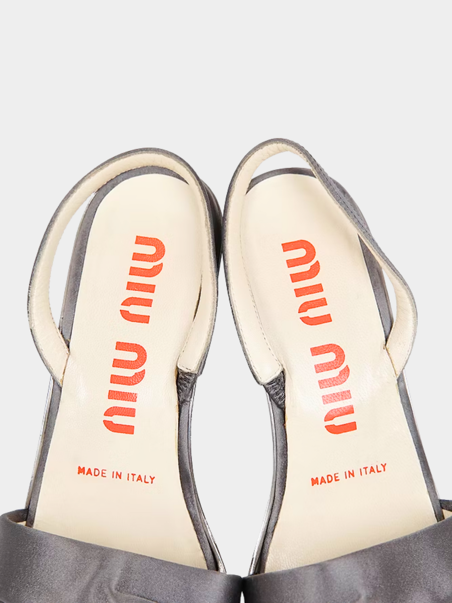 Miu Miu SS 1998 Grey Satin Heels
