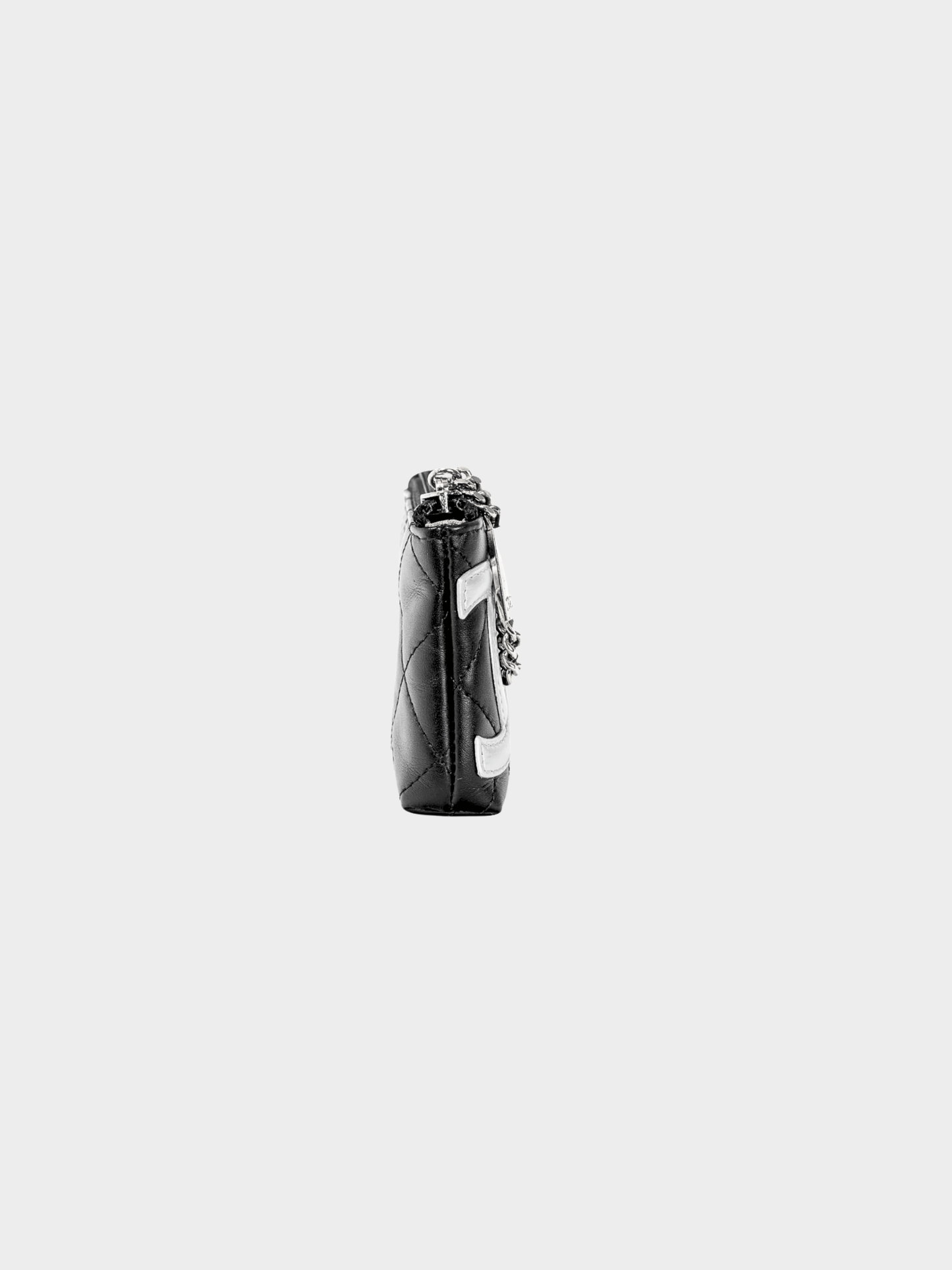Chanel Cruise 2012 Black Noir & Argen Cambon CC Quilted Card Case