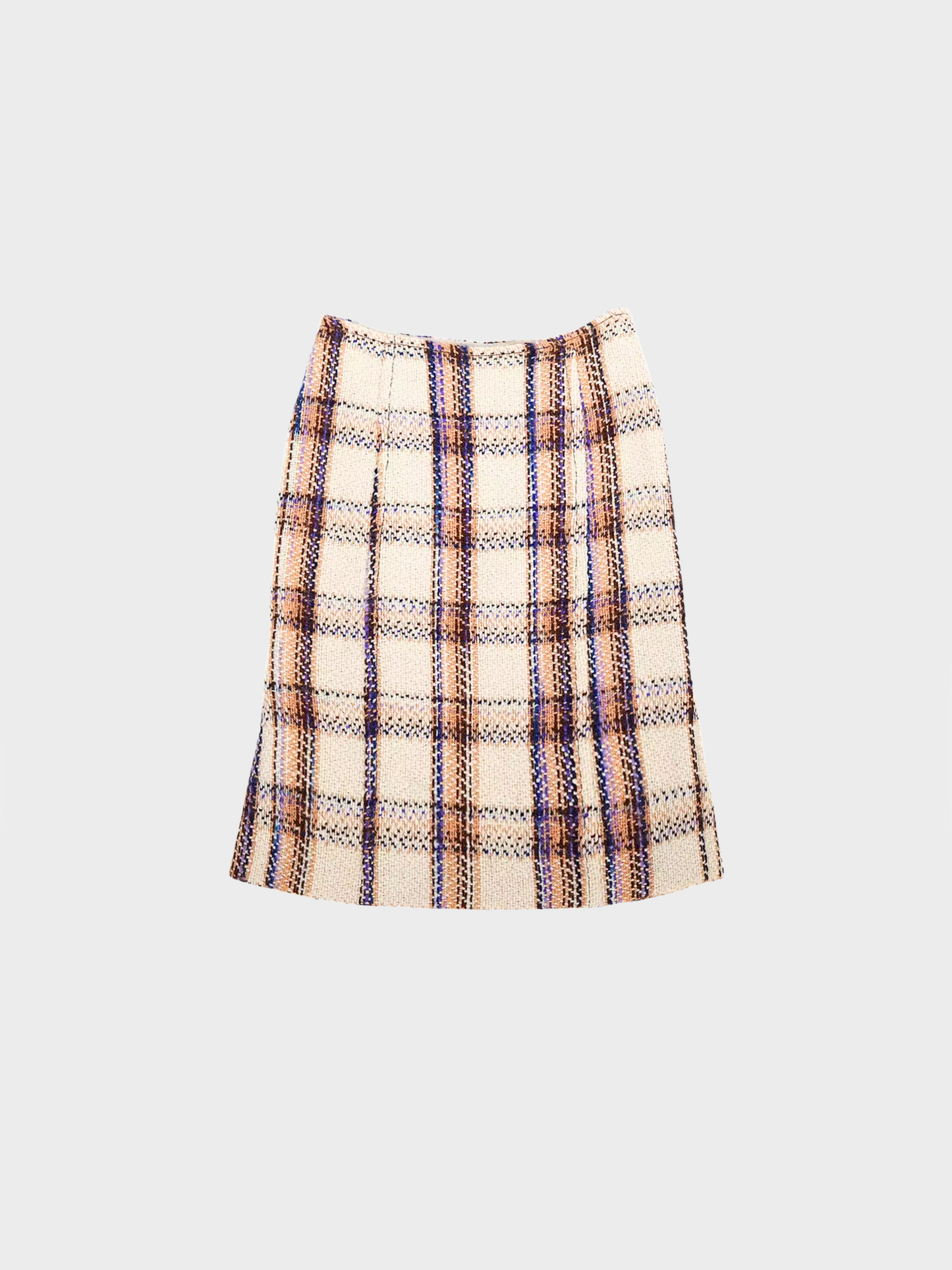 Miu Miu FW 2000 Multicolor Plaid Tweed Skirt
