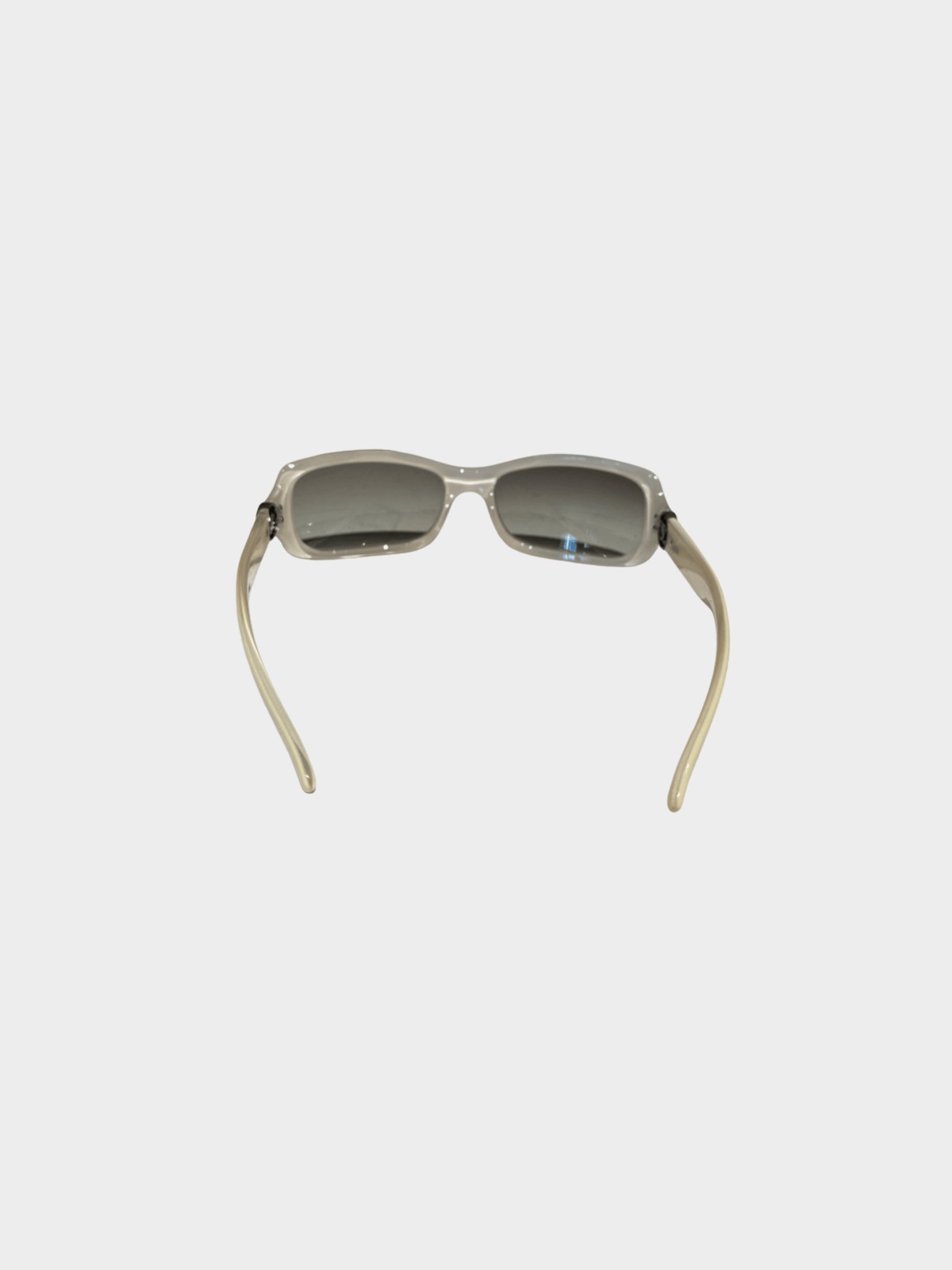 Chanel 2000s White CC Rectangle Sunglasses