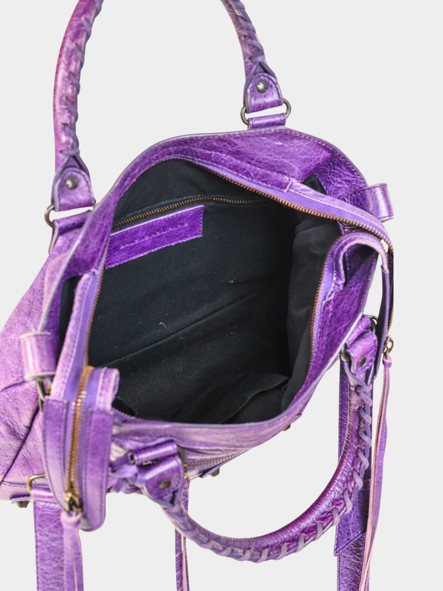 Balenciaga 2000s Purple Agneau Leather Classic City Bag