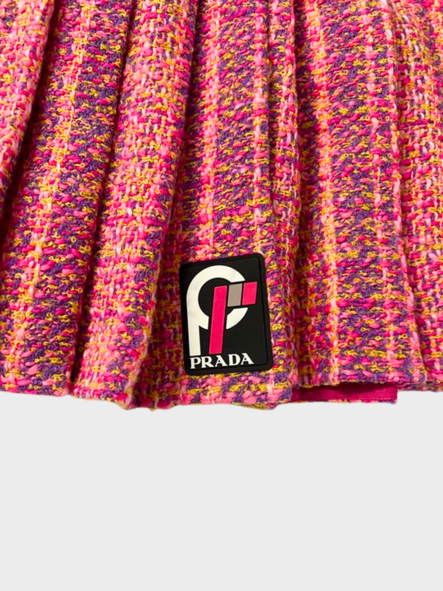 Prada 1990s Pink Pleated Wool Wrap  Knee Length Skirt