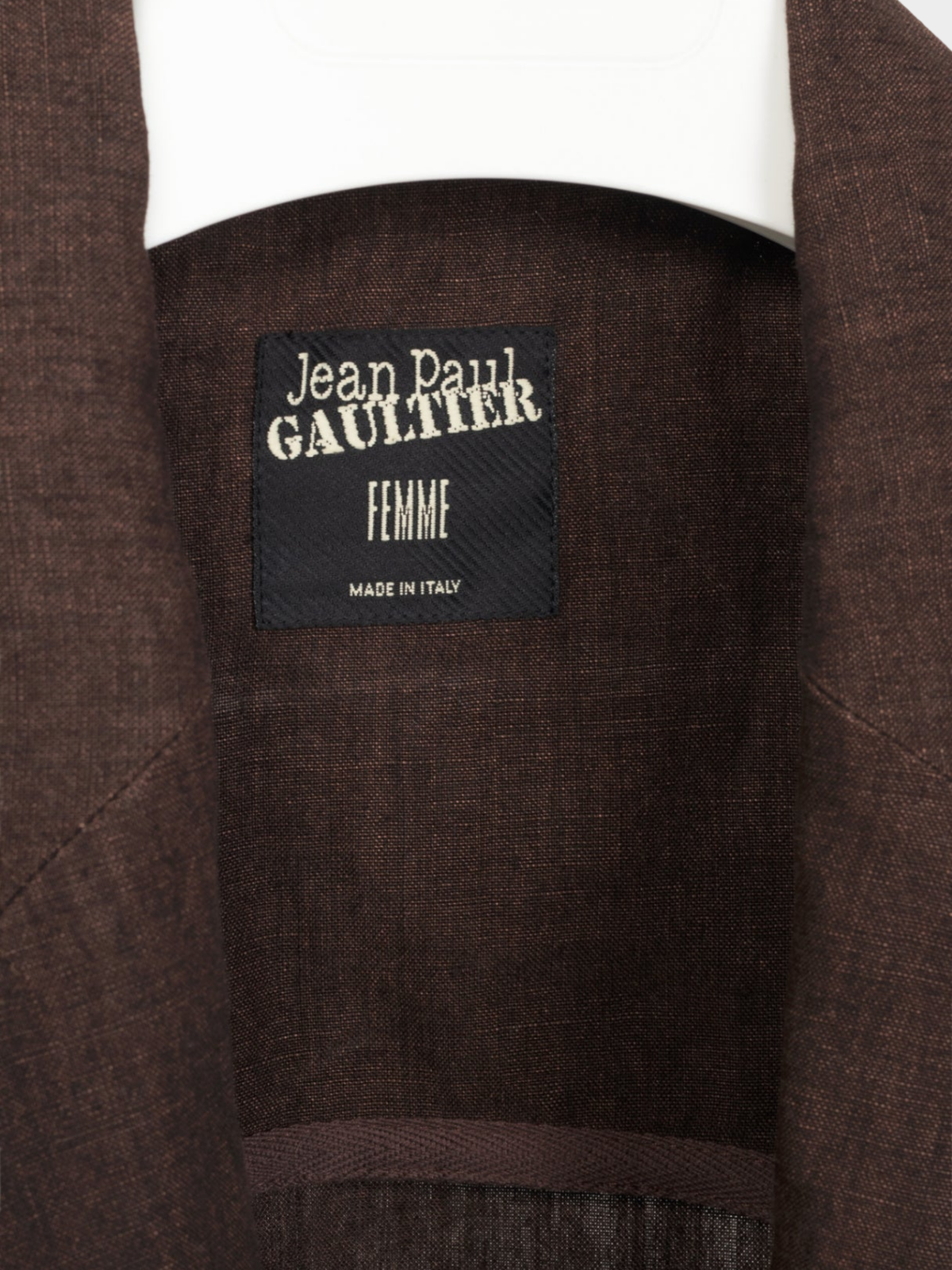 Jean Paul Gaultier SS 2004 Runway Brown Linen Cutout Lace-Up Blazer