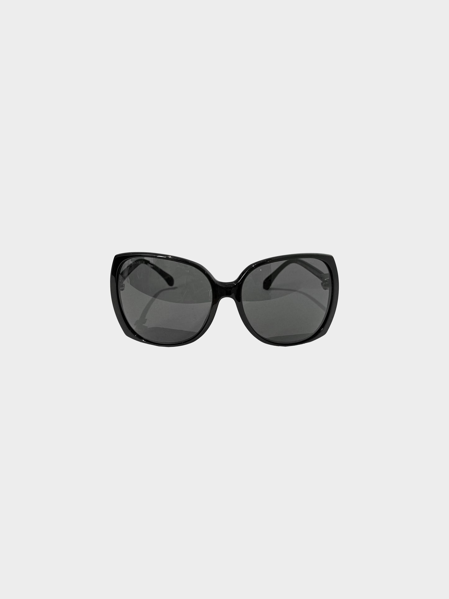 Chanel 2000s Black CC 5216-A Oversized Sunglasses