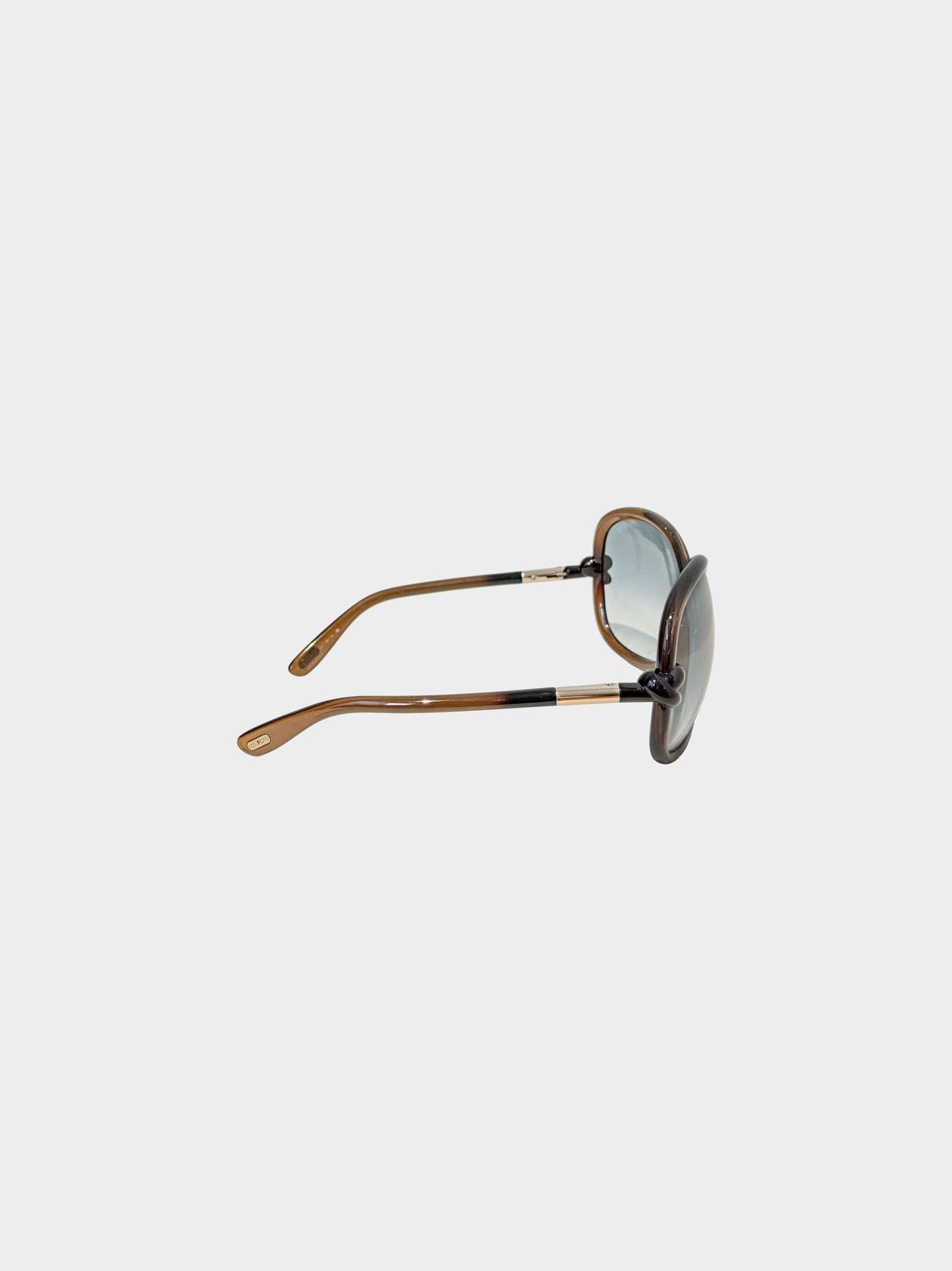 Tom Ford 2000s Dark Brown and Gradient Knotted Detail Sonja Sunglasses