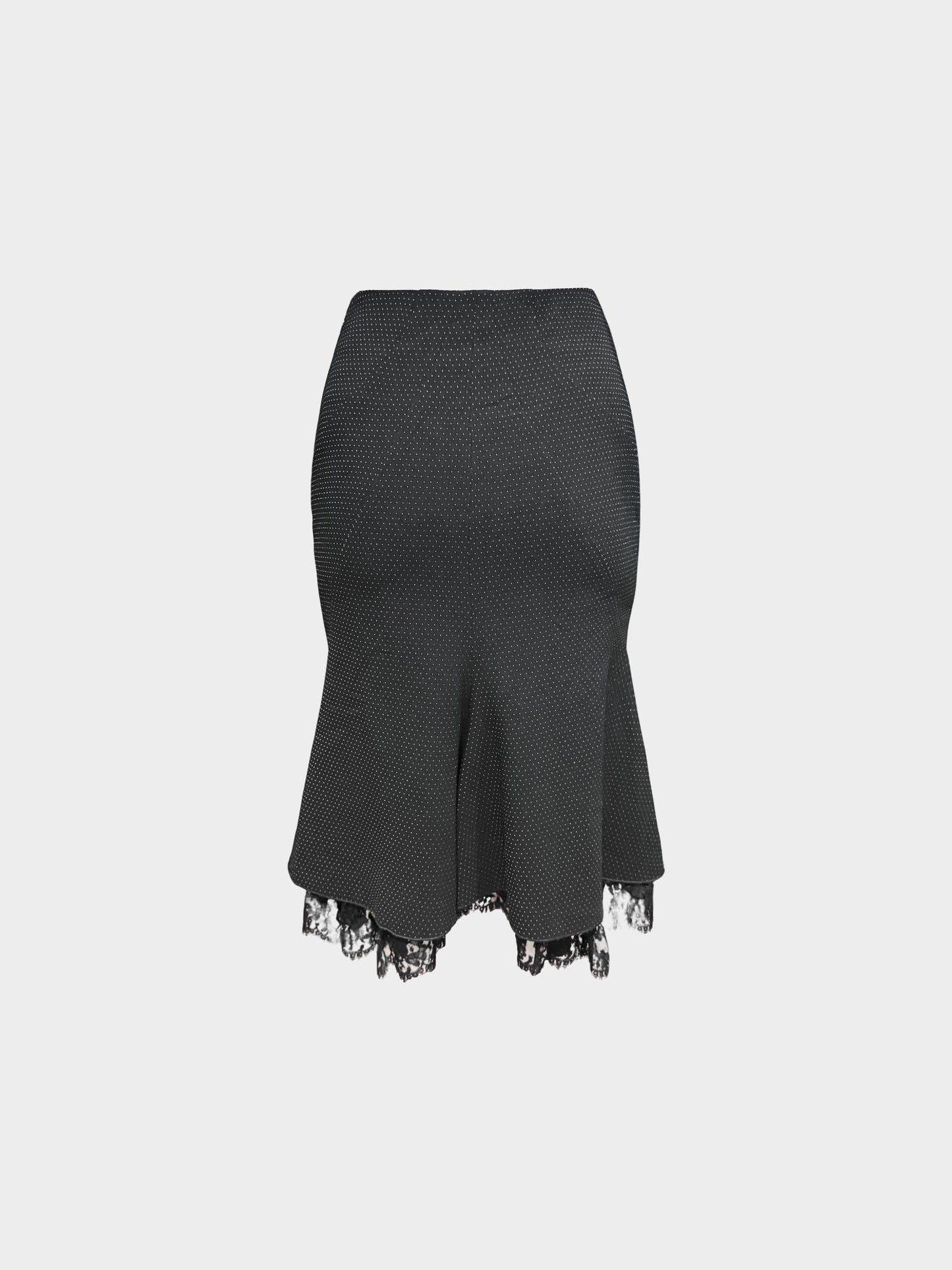 Moschino Cheap and Chic 1990s Black Speckled Mermaid Midi Skirt