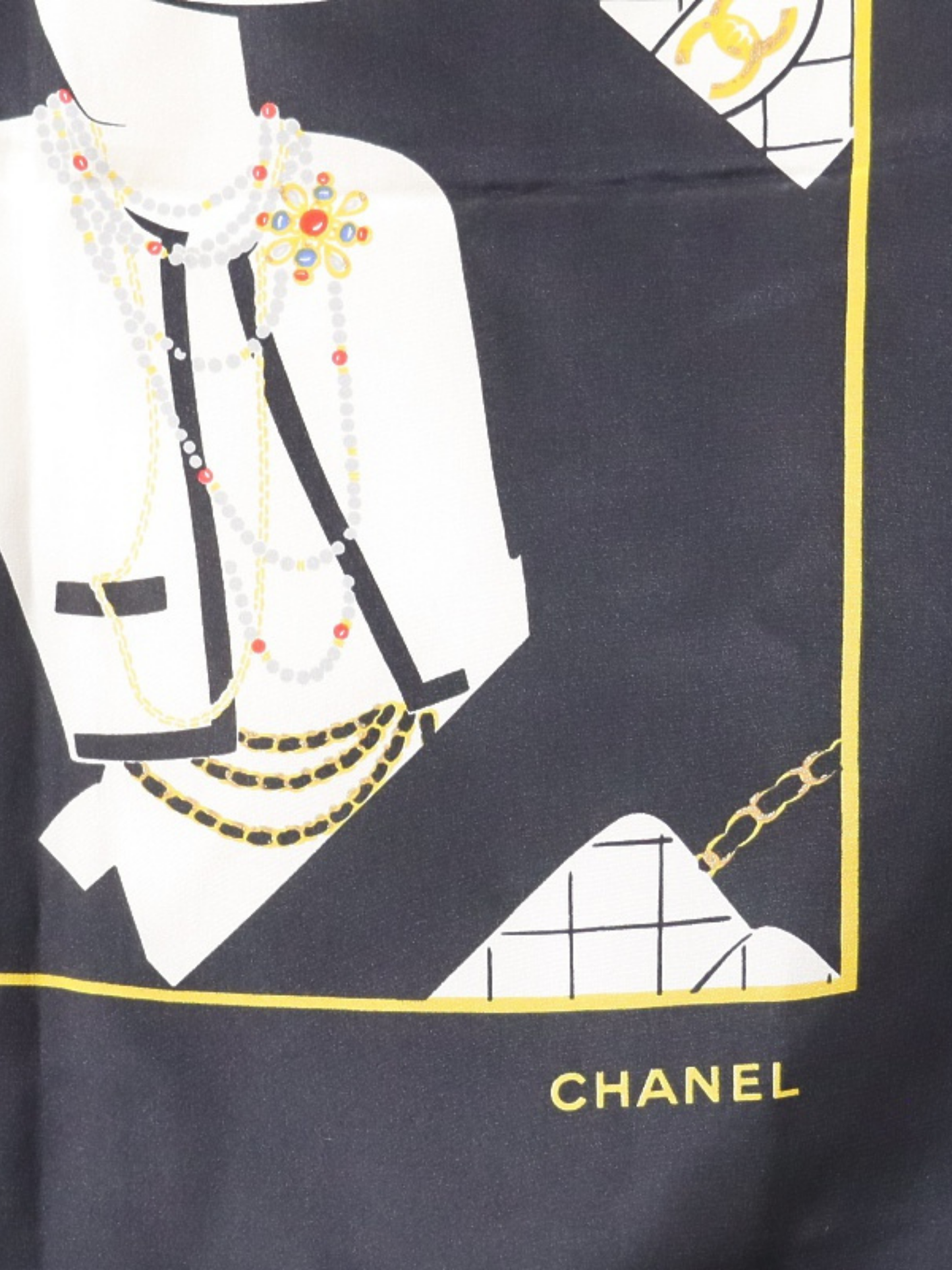 Chanel 2000s Multicolor Silk Matelassé Scarf