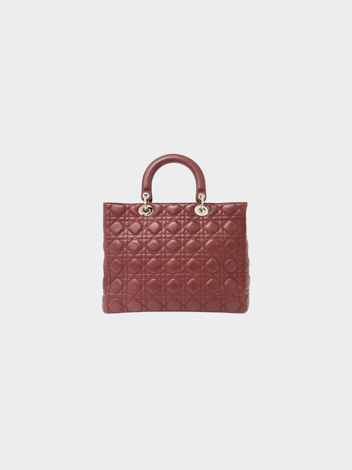 Christian Dior 2000s Bordeaux Leather Lady Dior 2-Way Handbag