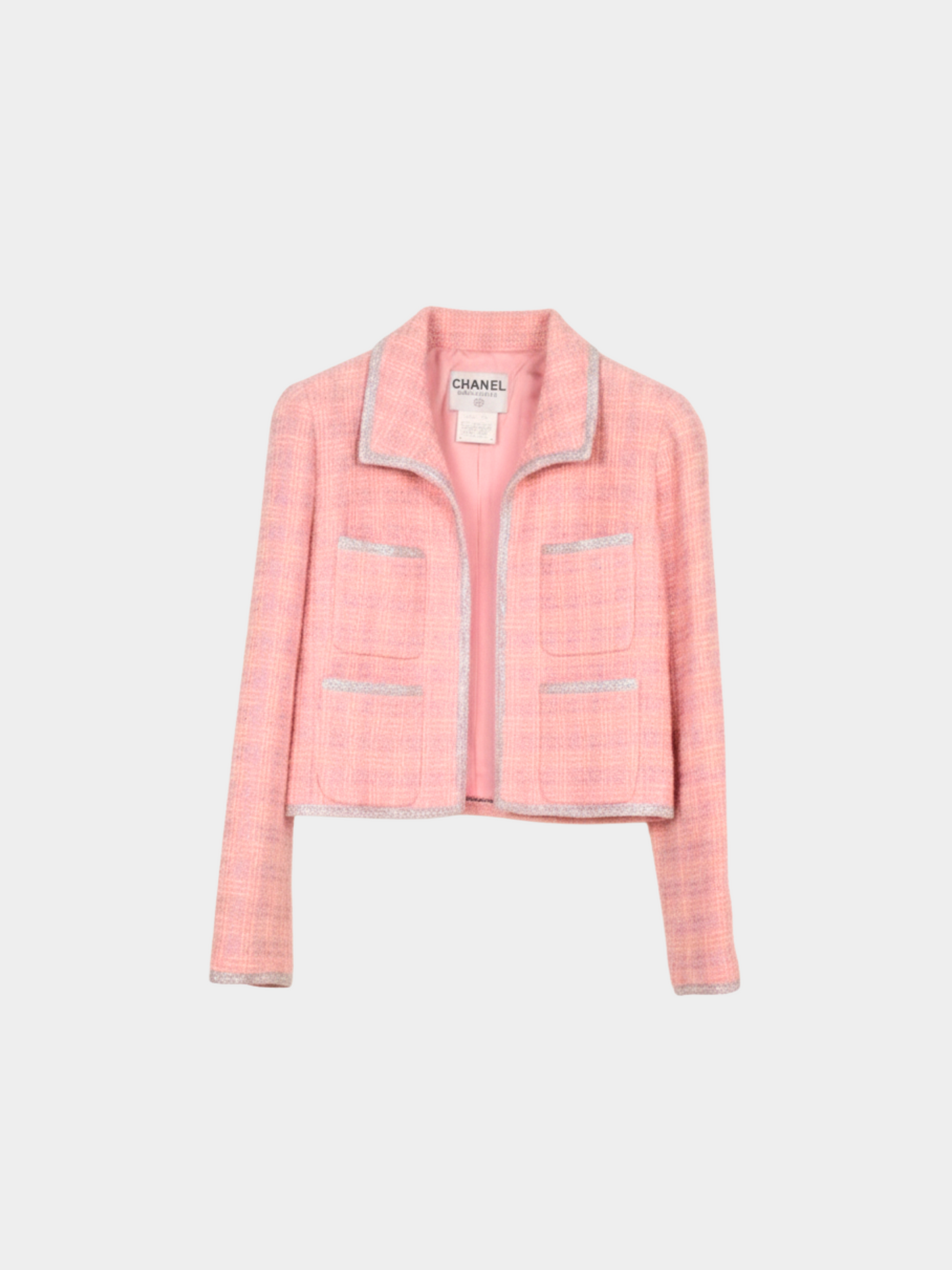 Chanel 1990s Cherry Blossom Pink Tweed Four-Pocket Jacket & Dress Set