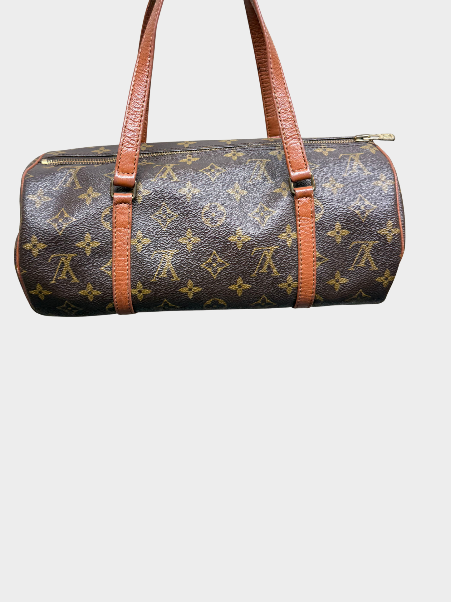 Louis Vuitton 1990s Brown Monogram Canvas Papillon 30 Barrel Bag Set