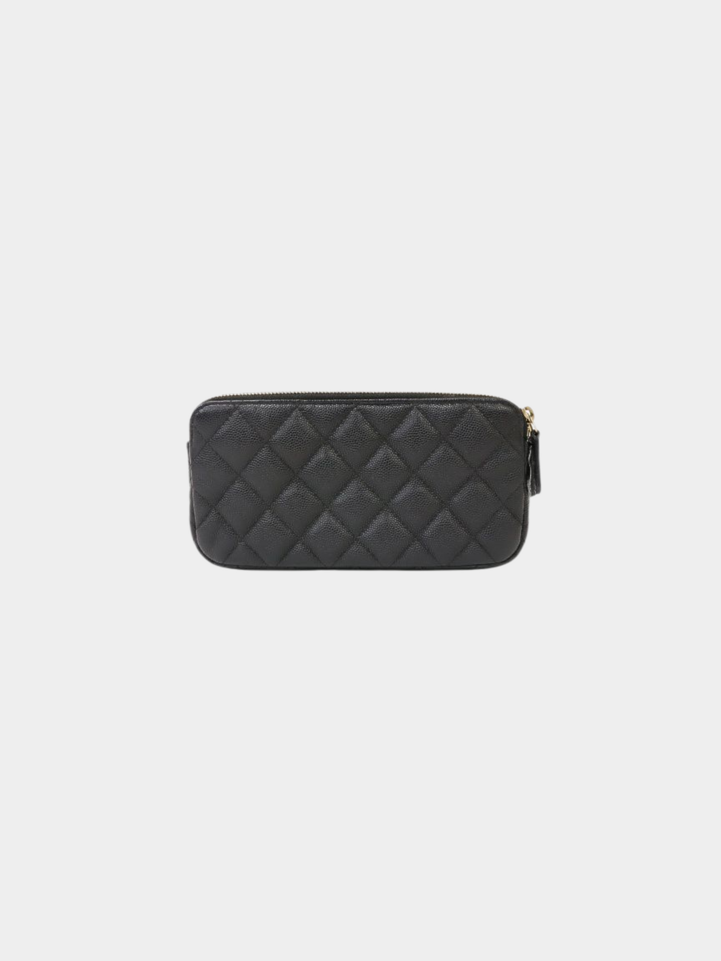 Chanel 2019 Black Caviar Skin Chain Wallet