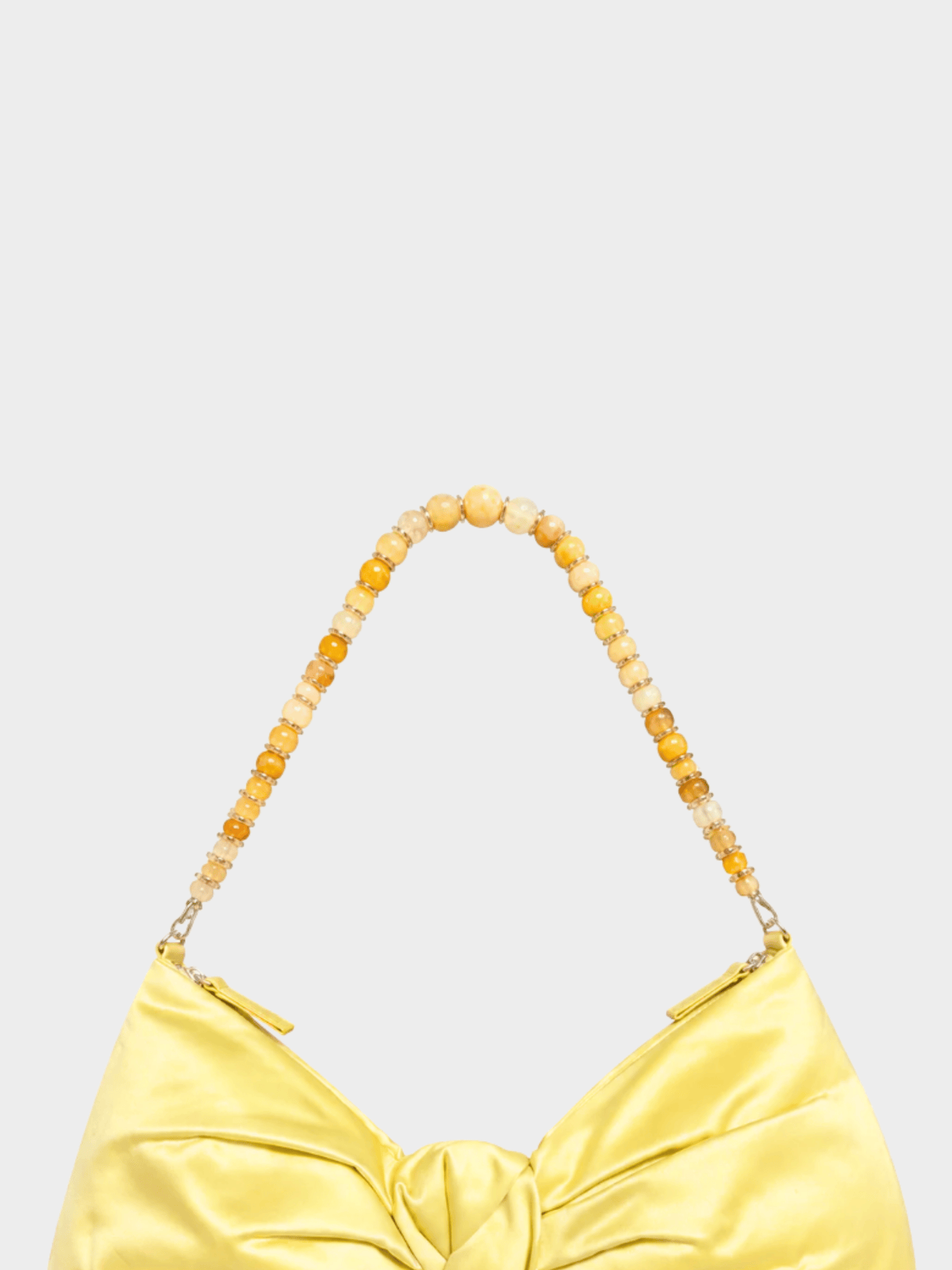 Valentino 2000s Yellow Bow Beaded Handle Bag