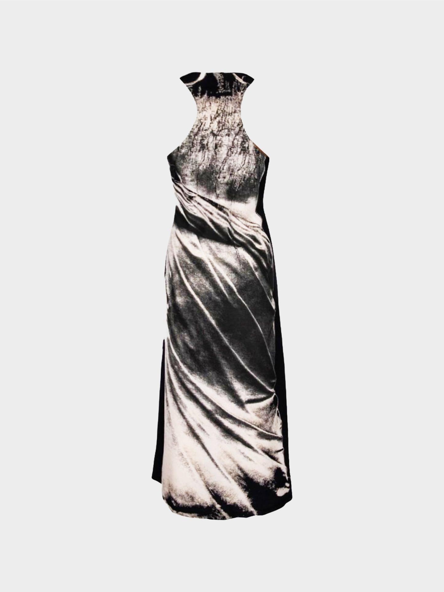 Jean Paul Gaultier Rare SS 1999 Trompe L'oeil Hellenic Goddess Silk Dress