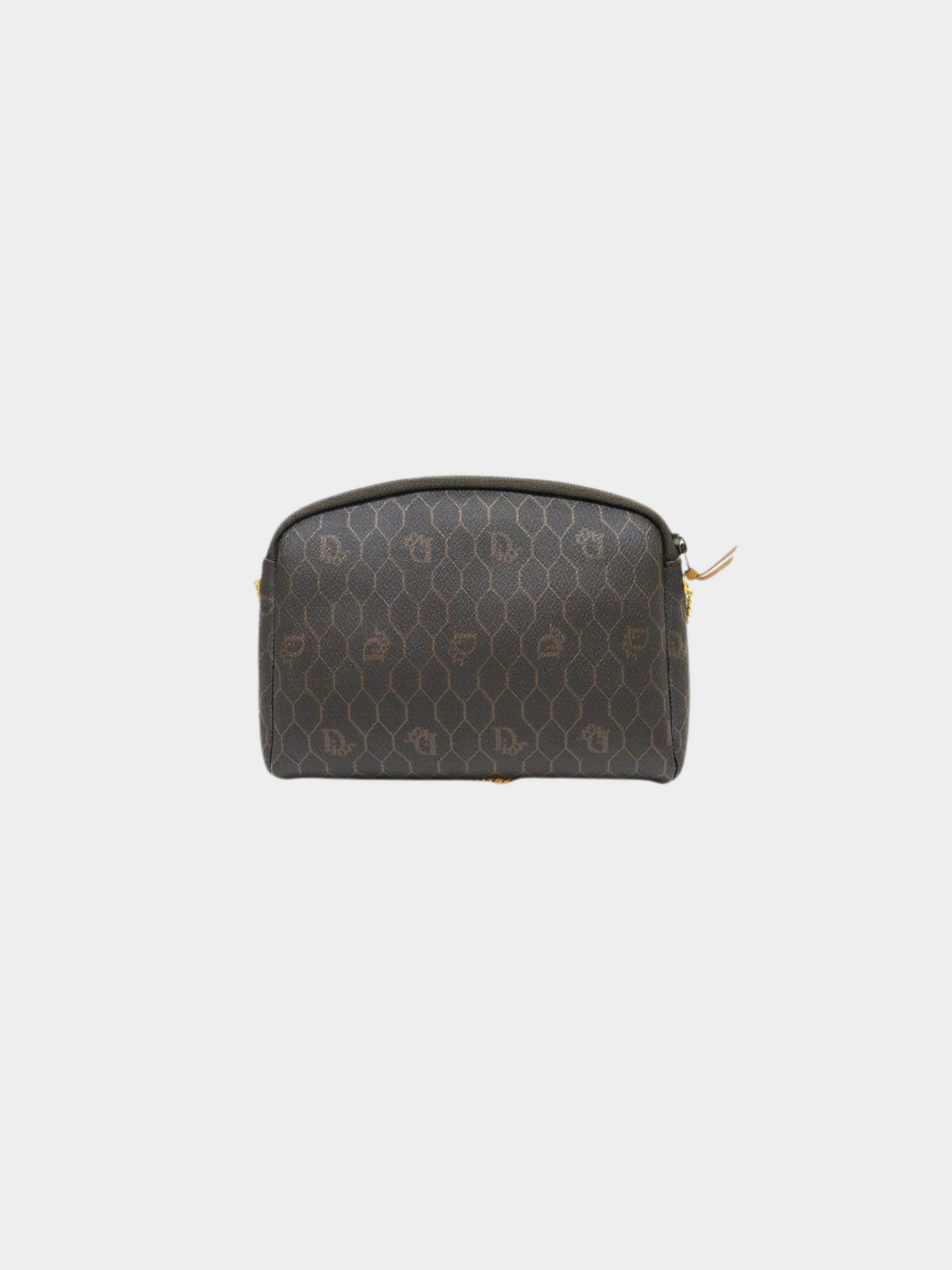 Christian Dior 1990s Black Honeycomb Leather Chain Shoulder Bag