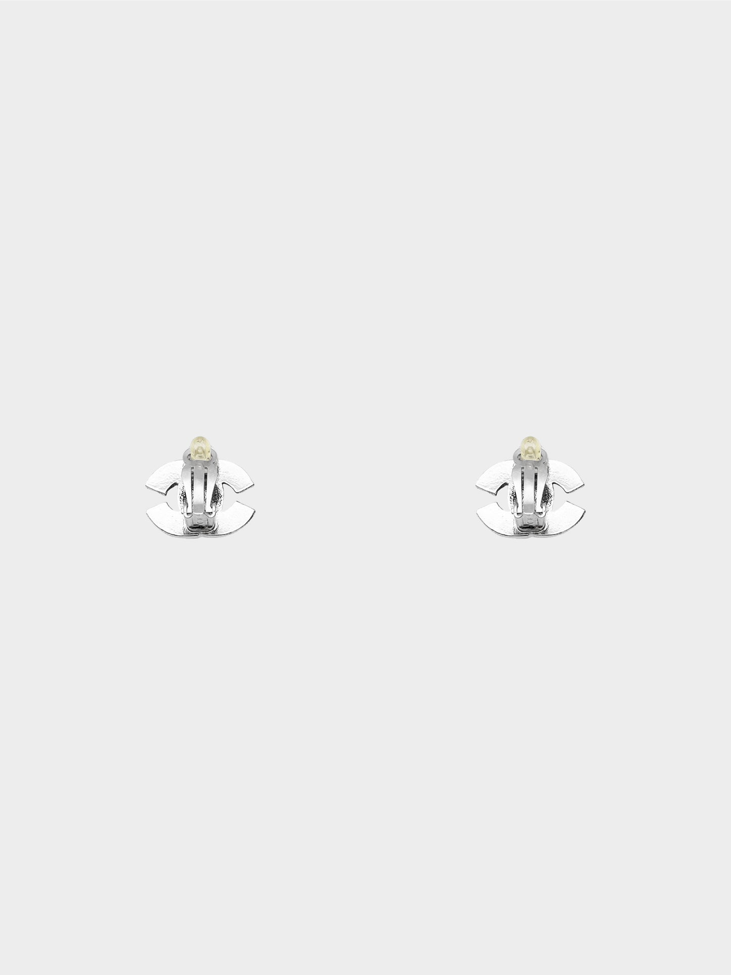 Chanel Fall 2009 Silver Rhinestone CC Clip-On Earrings