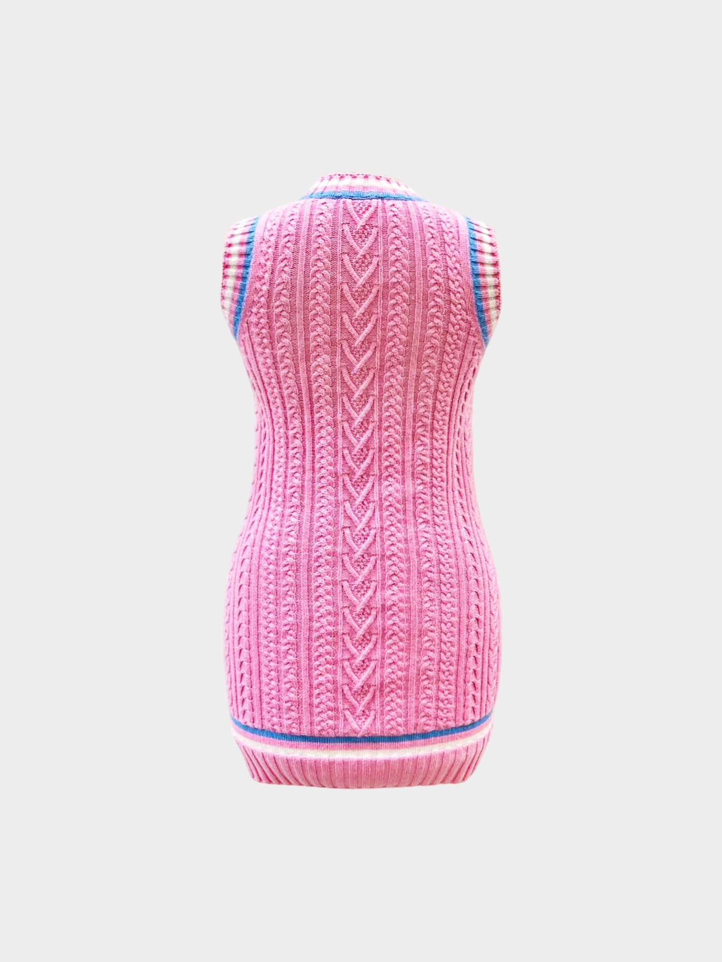 Chanel 2023 Pink Cable Knit Dress
