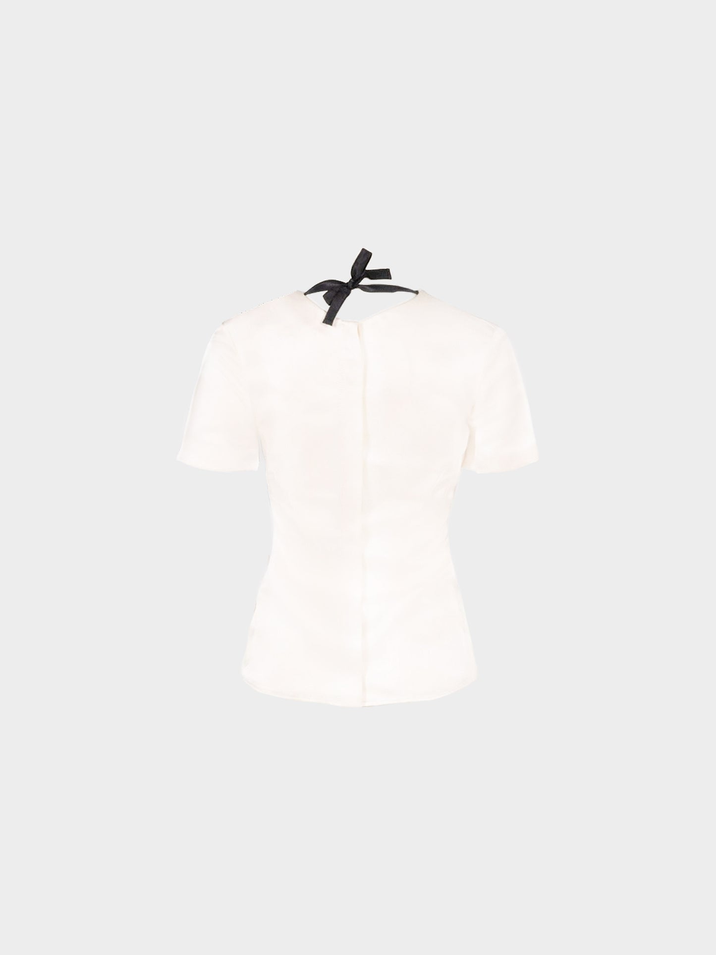 Christian Dior SS 2015 Ivory Satin Short-sleeved Top