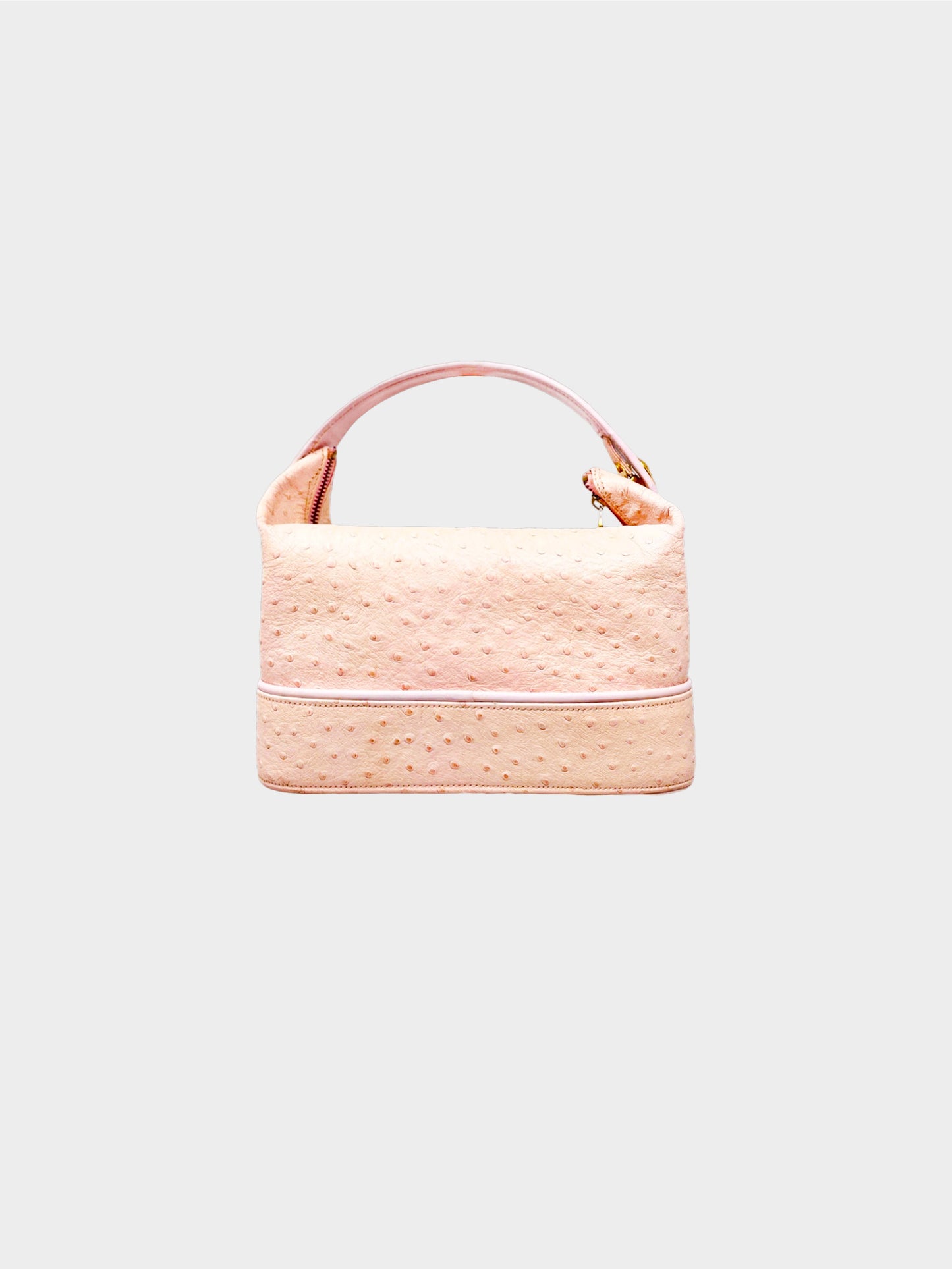 Versace 1990s Pink Vanity Ostrich Handbag