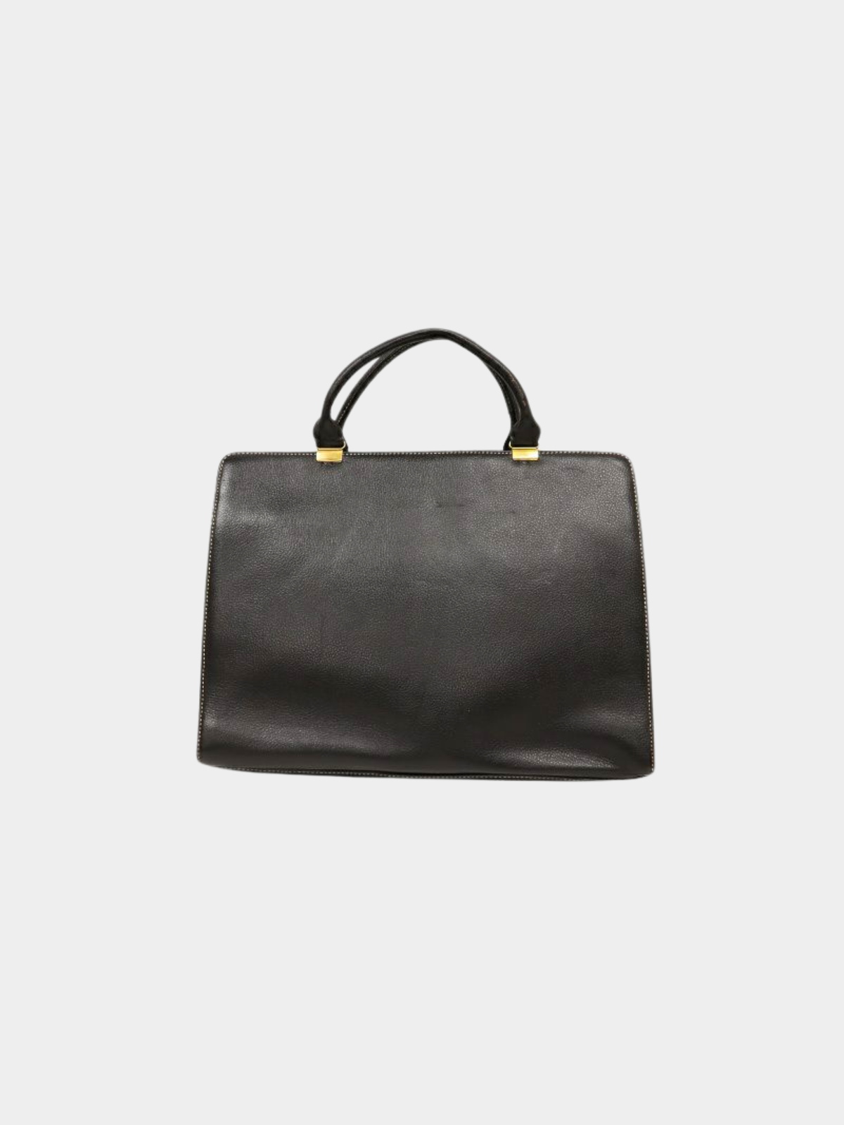 Yves Saint Laurent 2000s Black Leather Logo Handbag