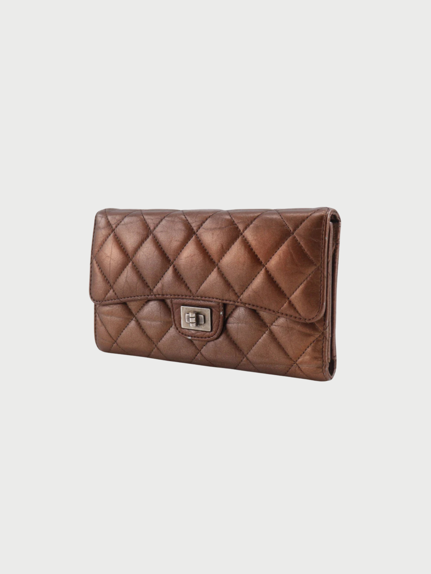 Chanel 2008 Bronze Calfskin Matelassé 2.55 Purse