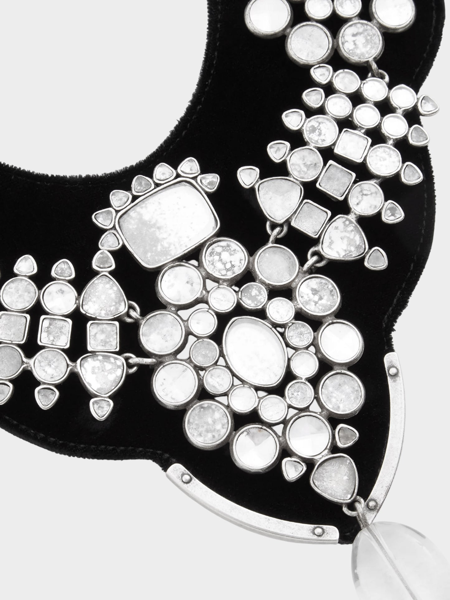 Yves Saint Laurent FW 2002 Rocca Crystal Collier Velvet Breastplate