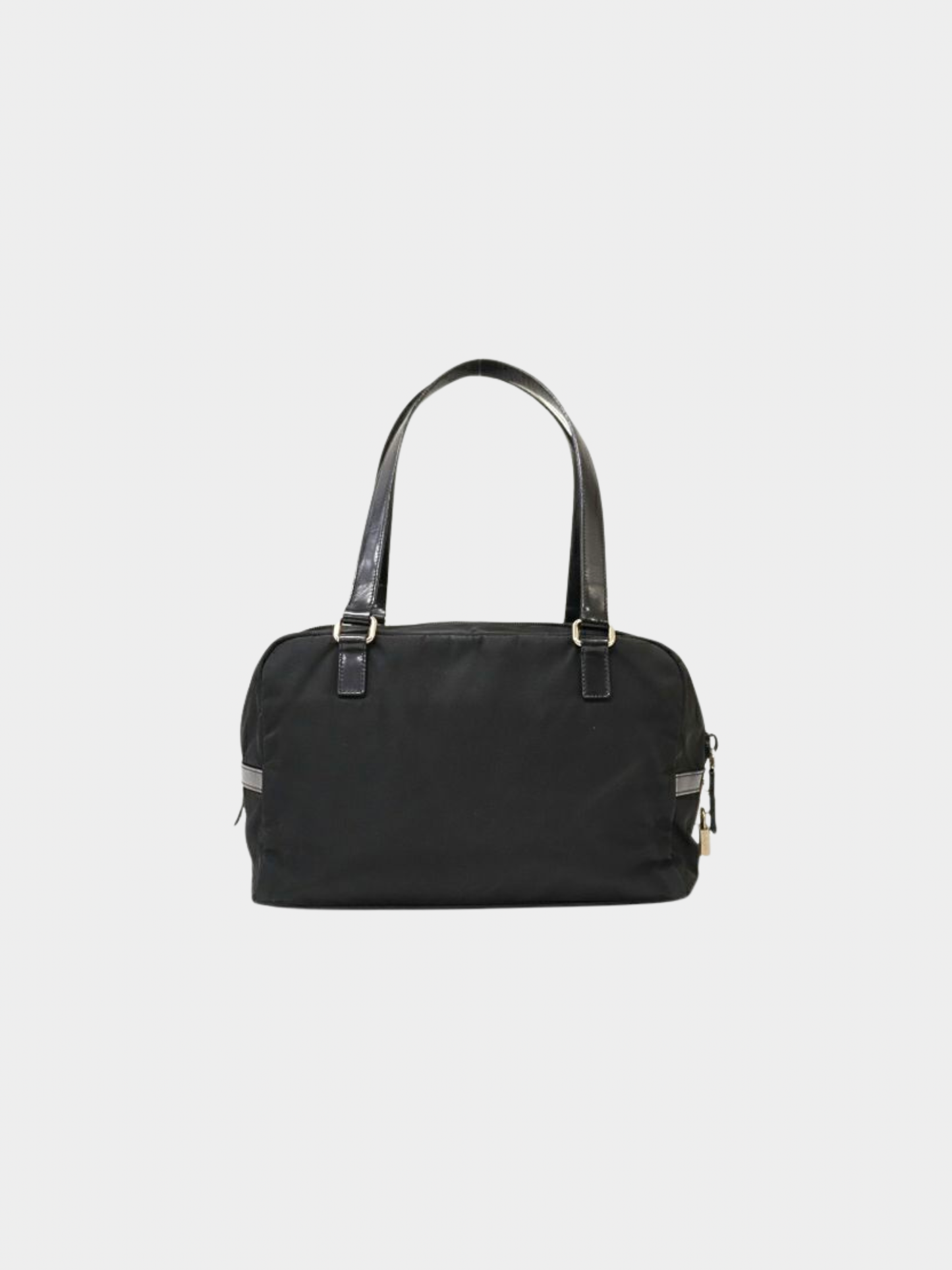 Prada 2000s Black Leather Nylon Handbag