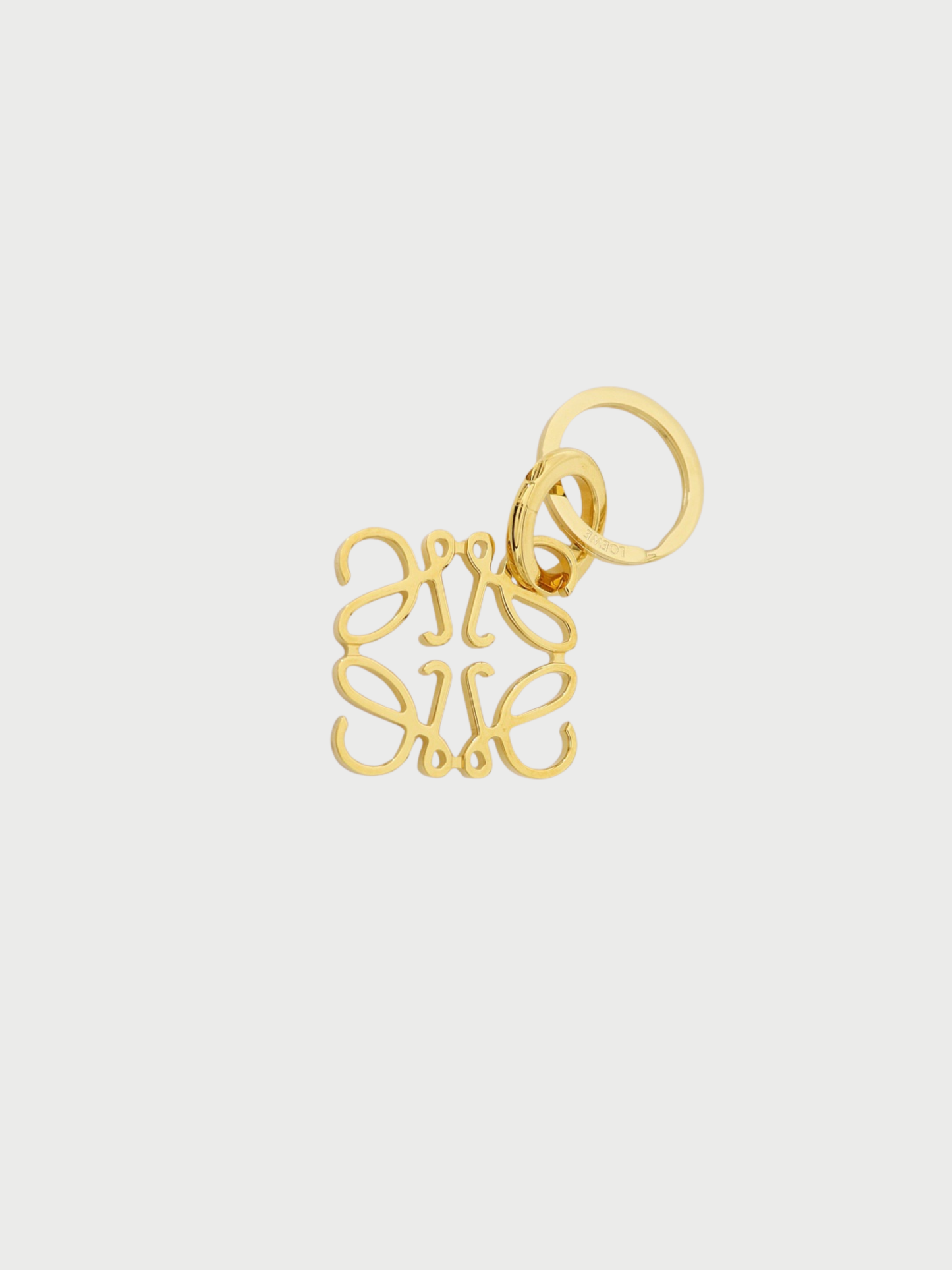 Loewe 2000s Gold Plated Metal Anagram Key Ring