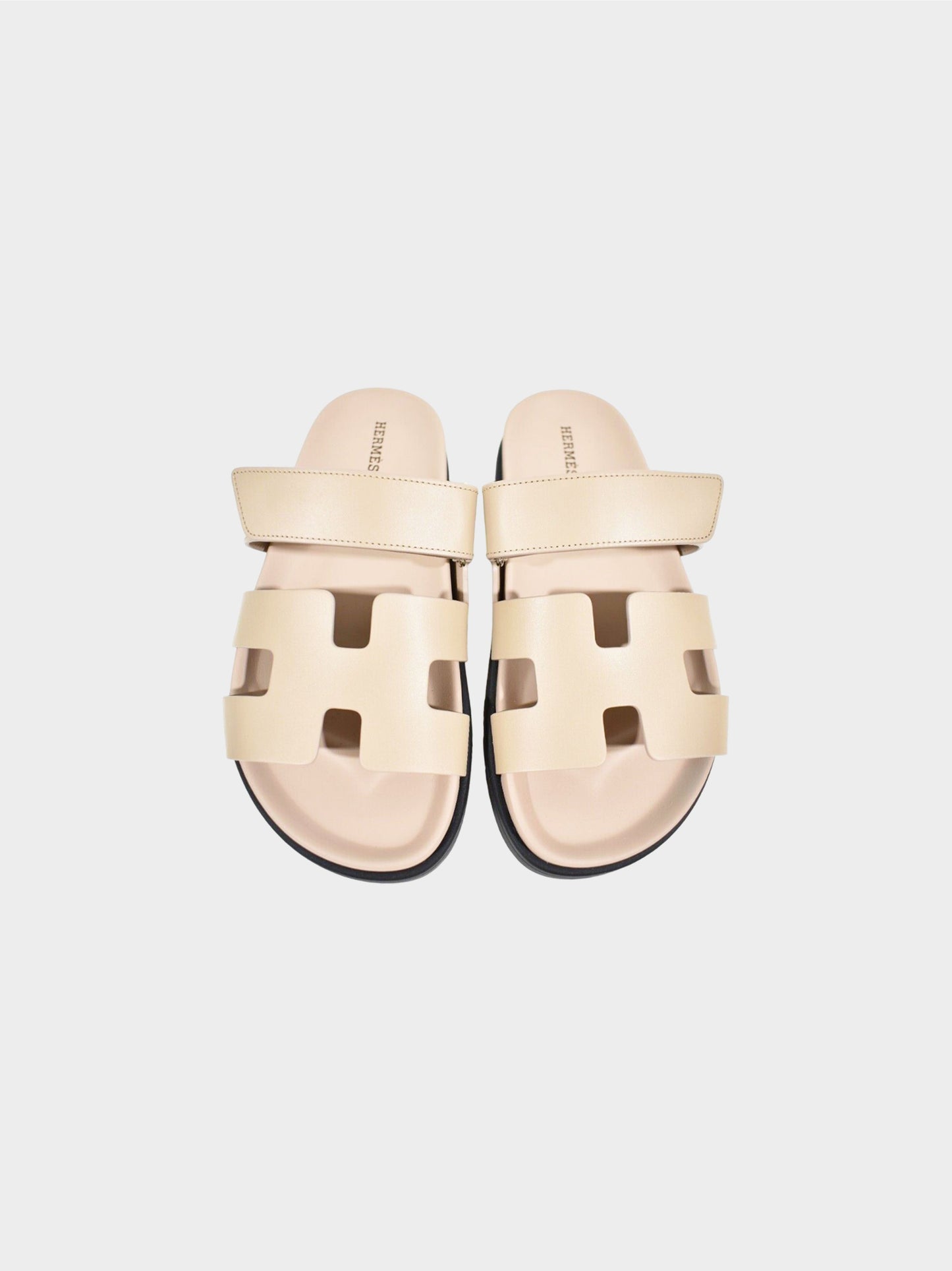 Hermès 2010s Beige Mastic Chypre Leather Sandals