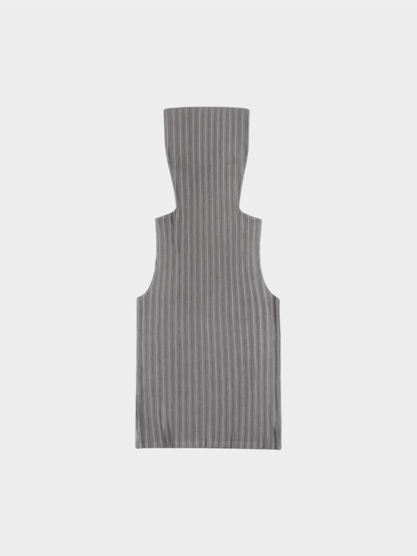 Issey Miyake Pleats Please AW 2000 Metallic Grey Turtleneck Top