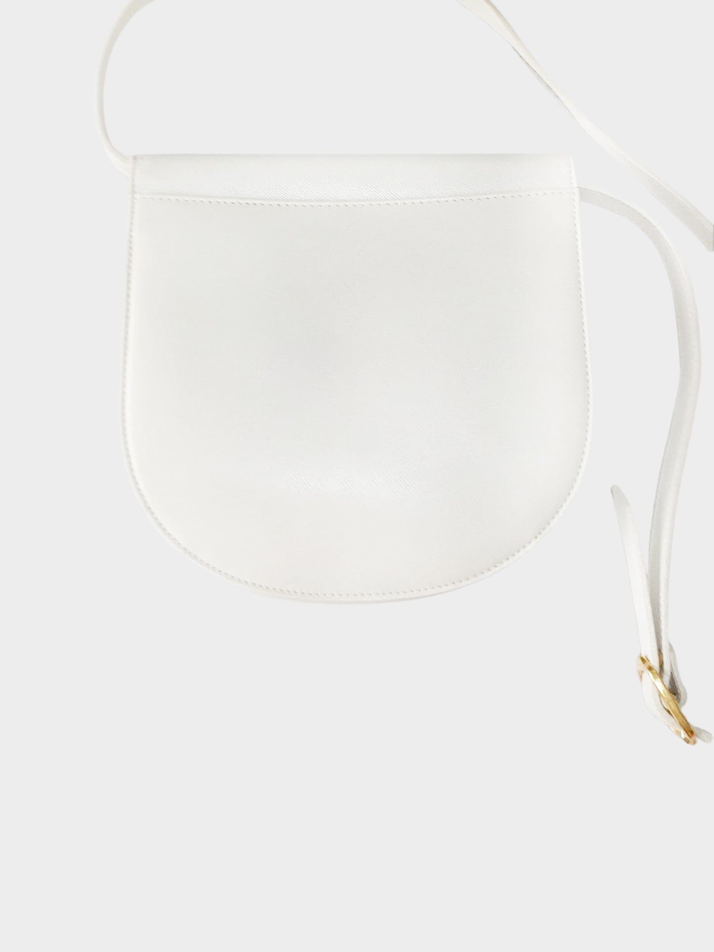 Yves Saint Laurent 2000s Off-White Saffiano Leather Shoulder Bag