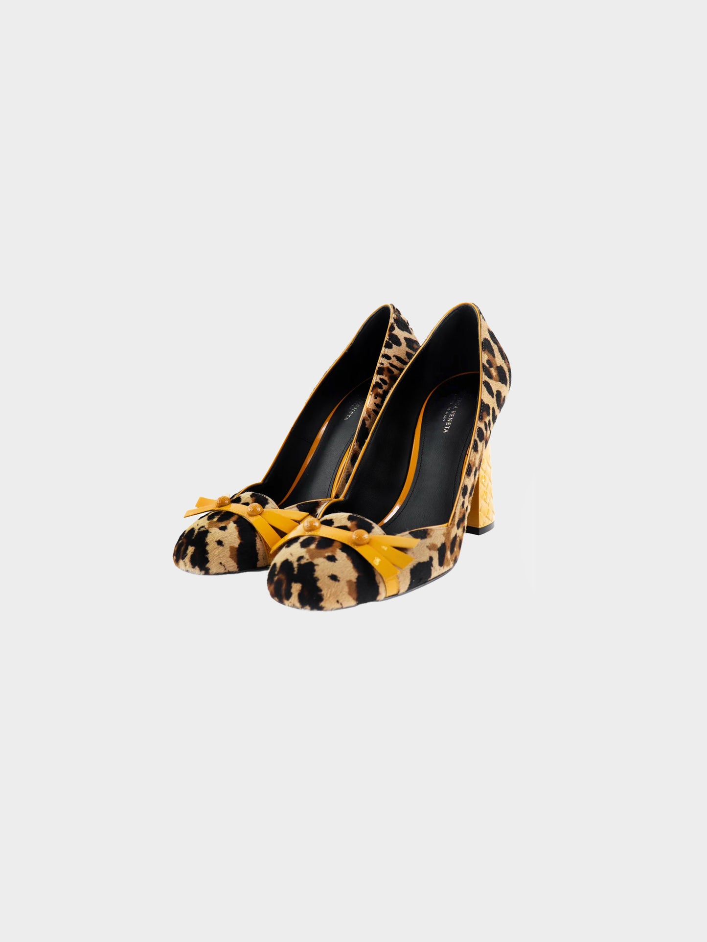 Bottega Veneta 2010s Leopard Print Pony Hair Pumps