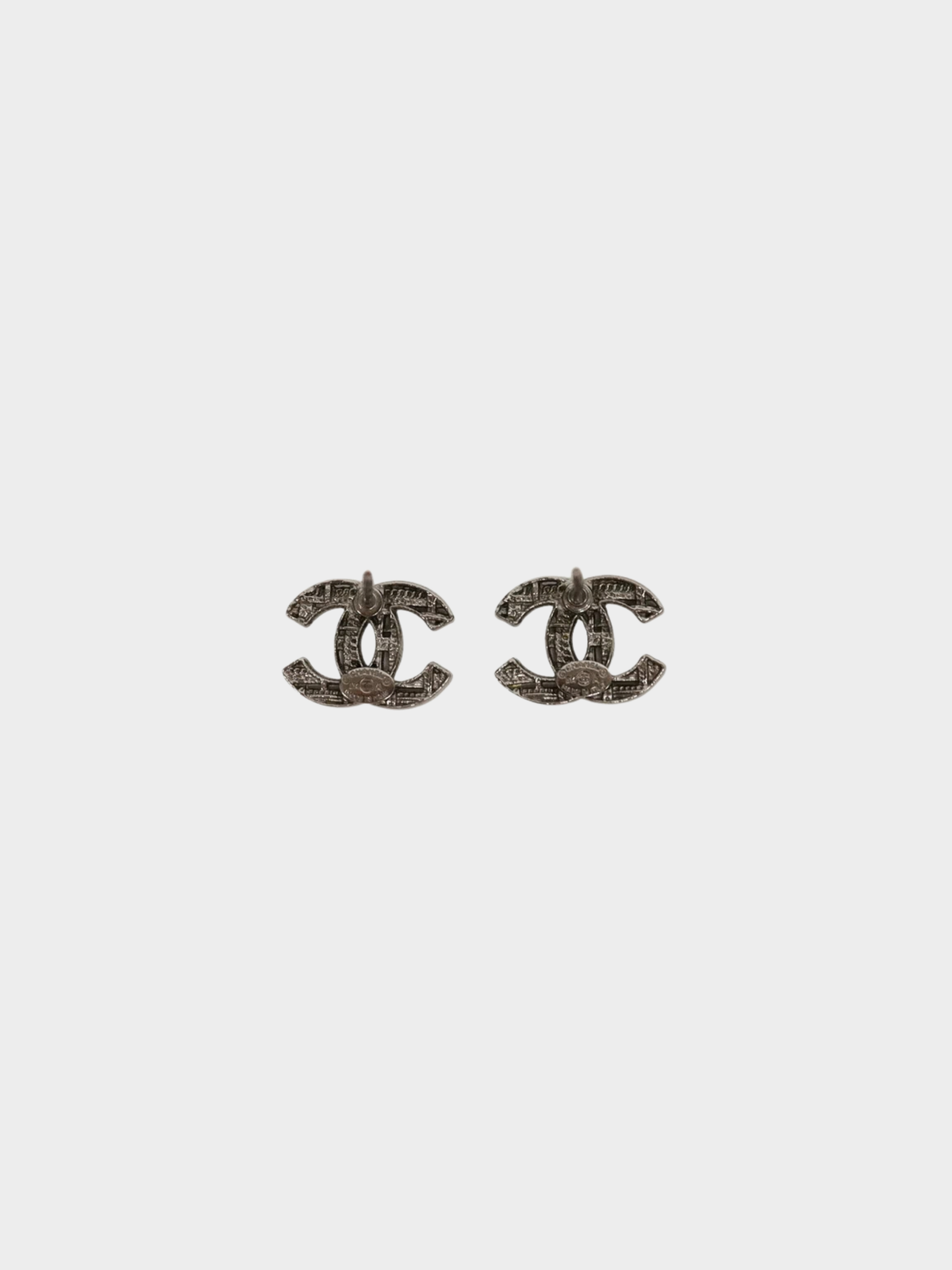 Chanel 2014 Silver Coco Earrings