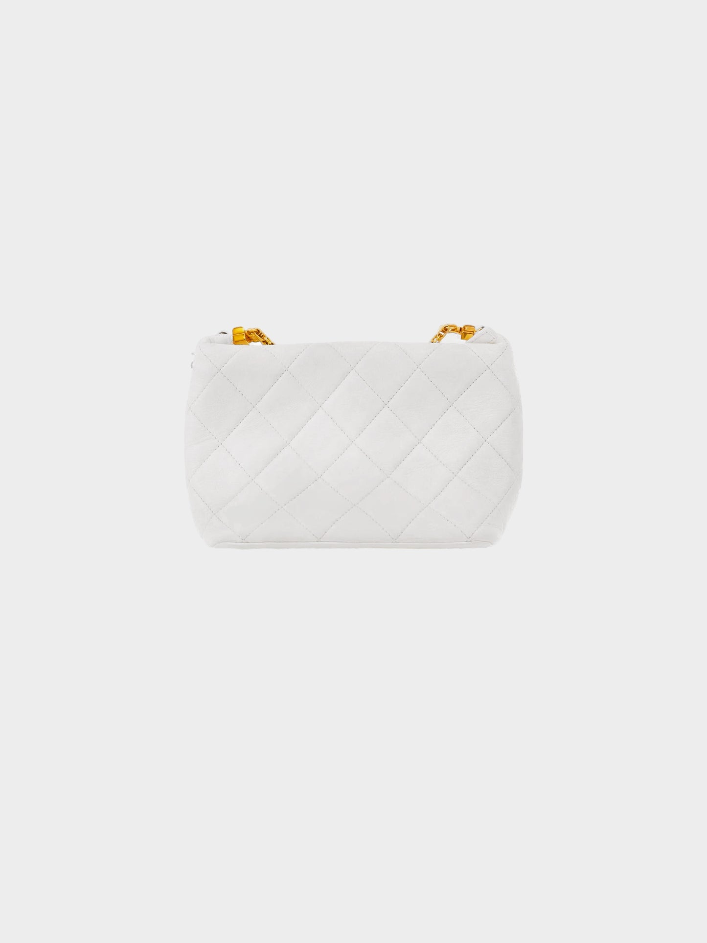 Chanel 2020s White Calfskin Seasonal Hobo Bag with CC Rhinestone Signature Chain