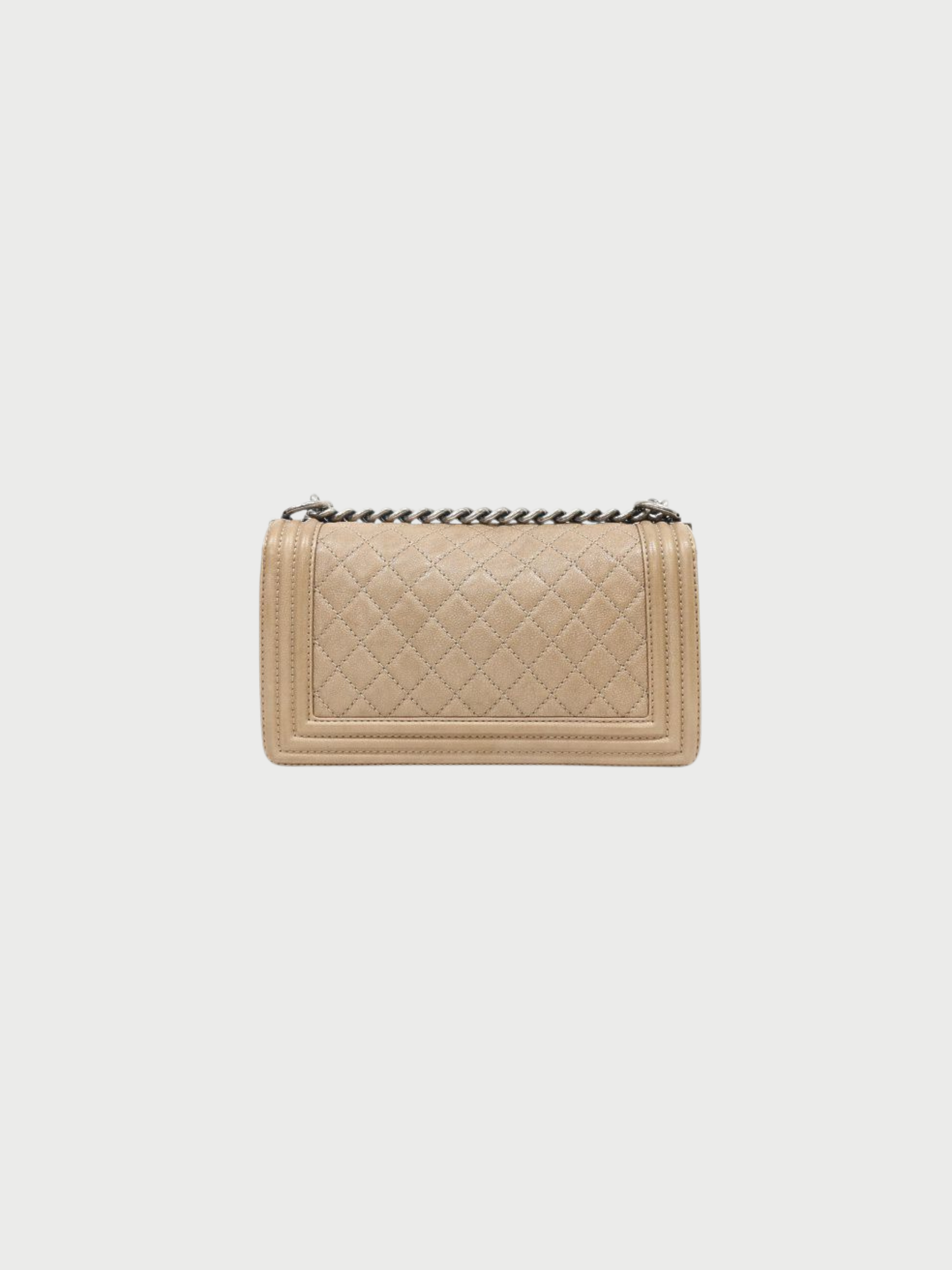 Chanel 2010s Beige Lambskin Boy Flap Bag