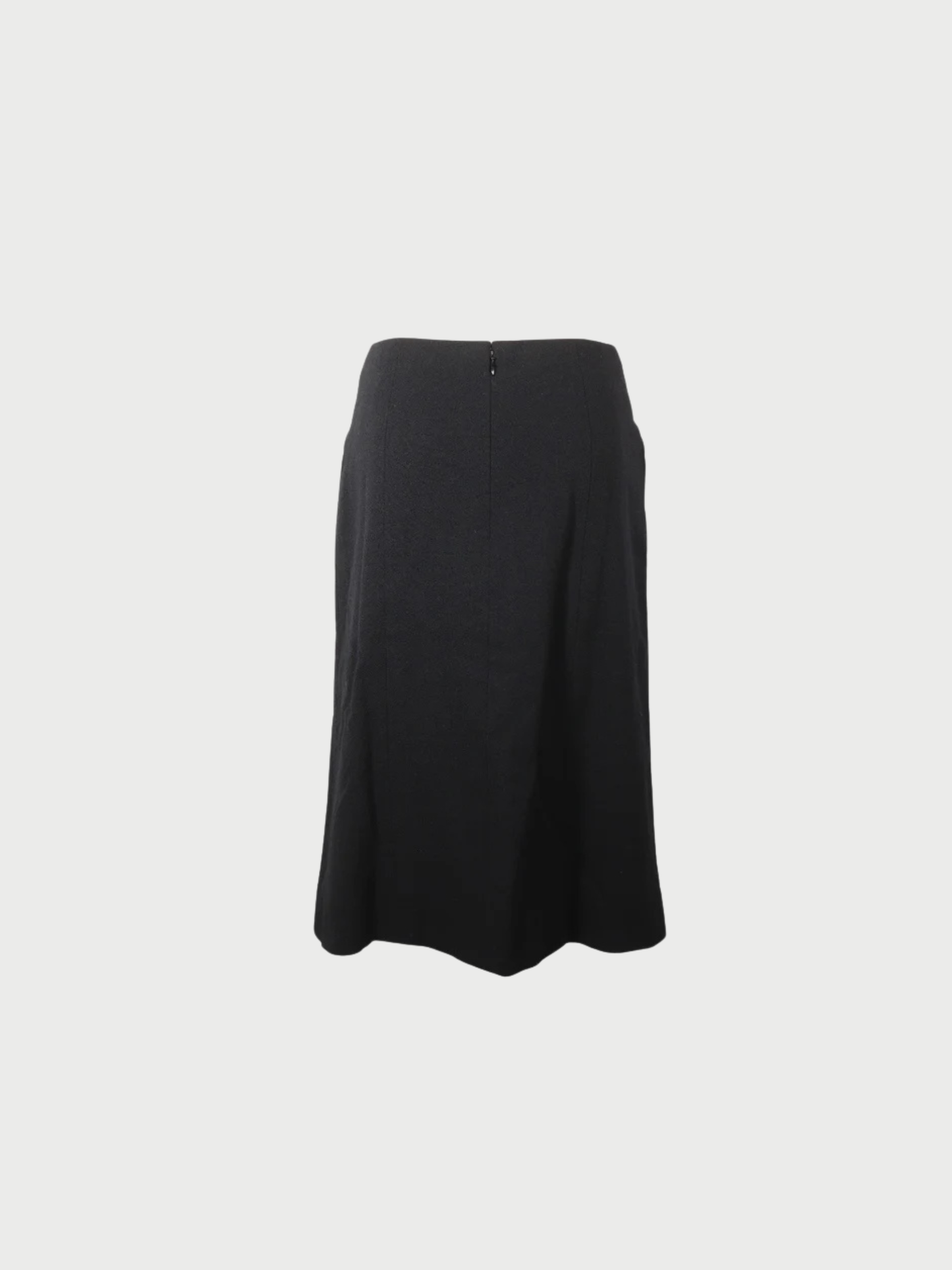 Chanel 2004 Black Wool Coco Mark Skirt