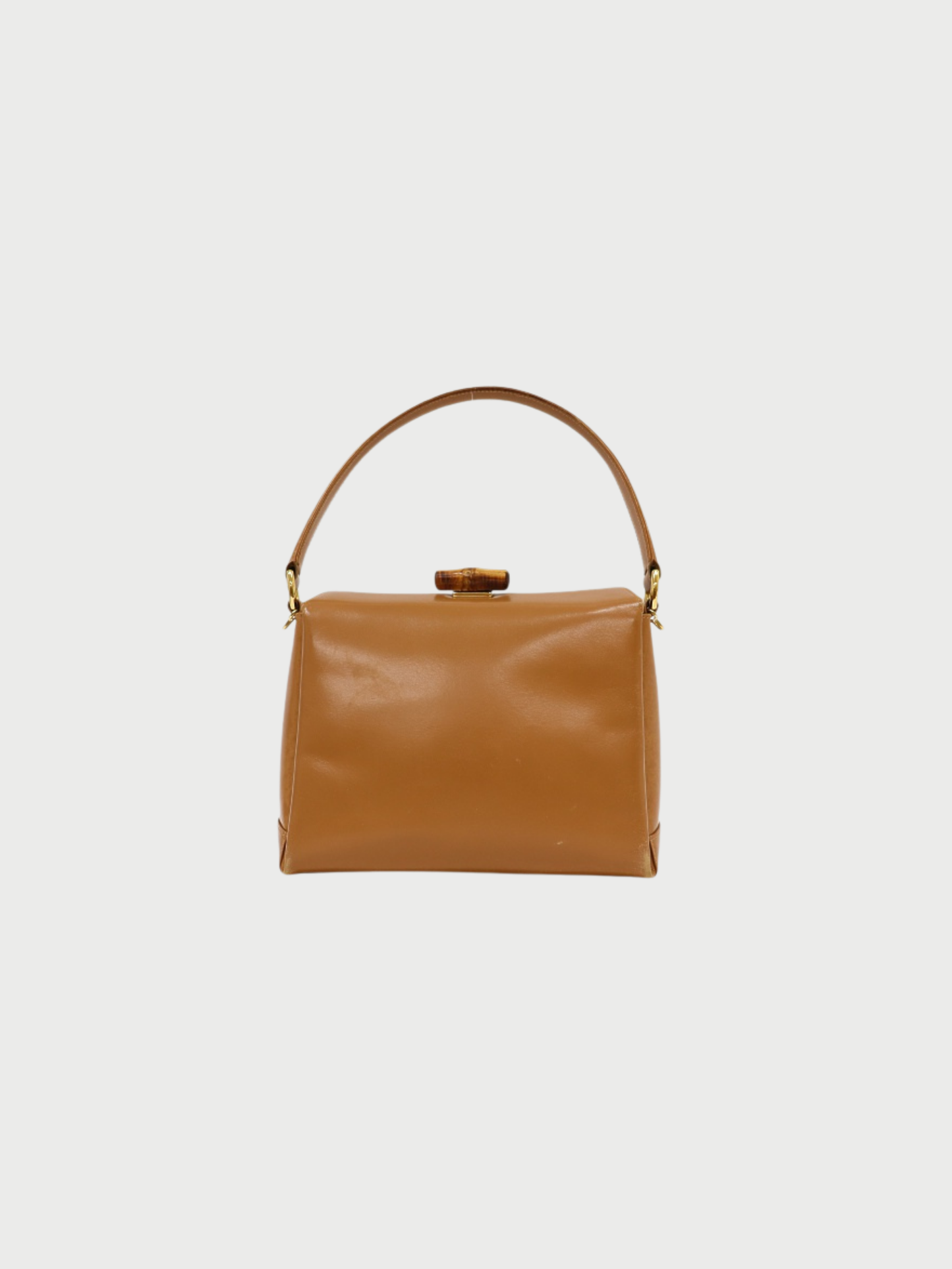 Gucci 1947 Brown Leather Bamboo Turn Lock Handbag