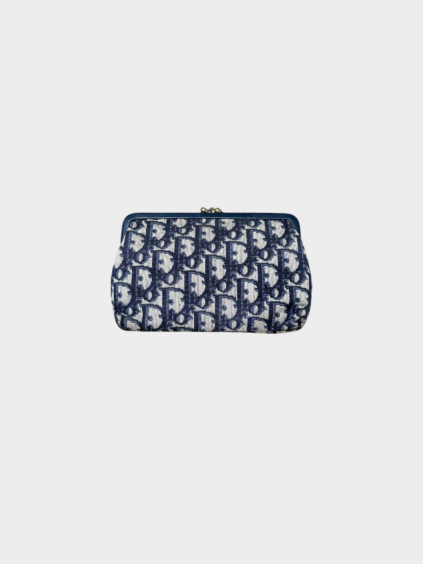 Christian Dior 2000s Navy Trotter Kiss Lock Purse